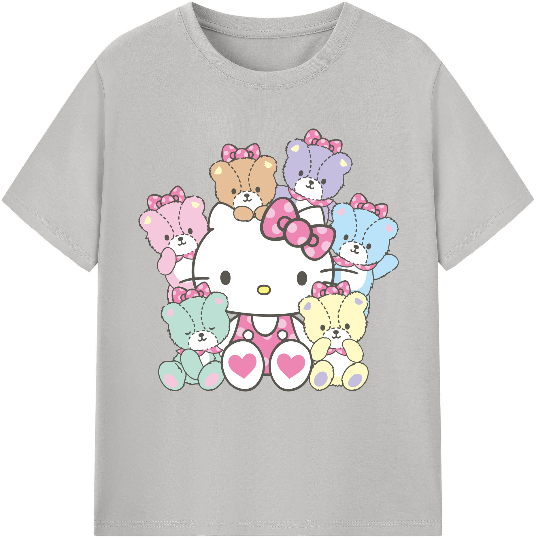（画像用） Hello Kitty ハローキティ 綿100％半袖Tシャツ（フロントプリント）