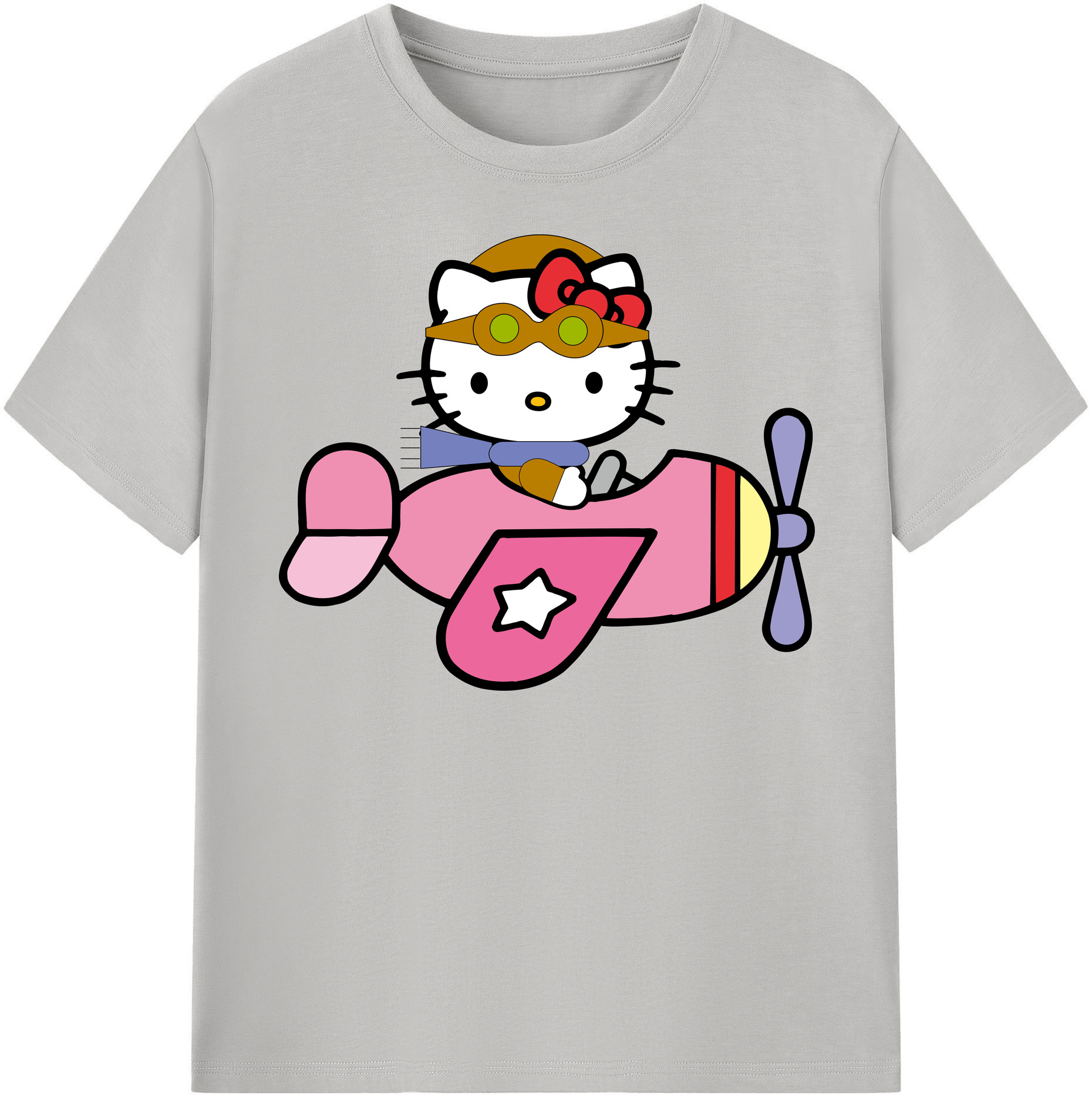 （画像用） Hello Kitty ハローキティ 綿100％半袖Tシャツ（フロントプリント）