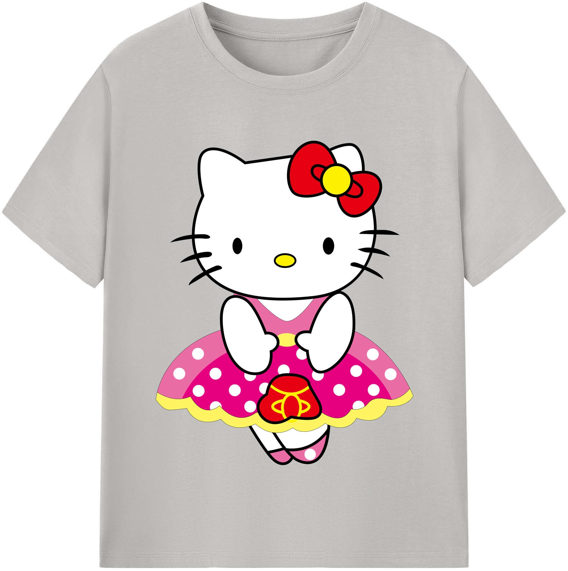 （画像用） Hello Kitty ハローキティ 綿100％半袖Tシャツ（フロントプリント）