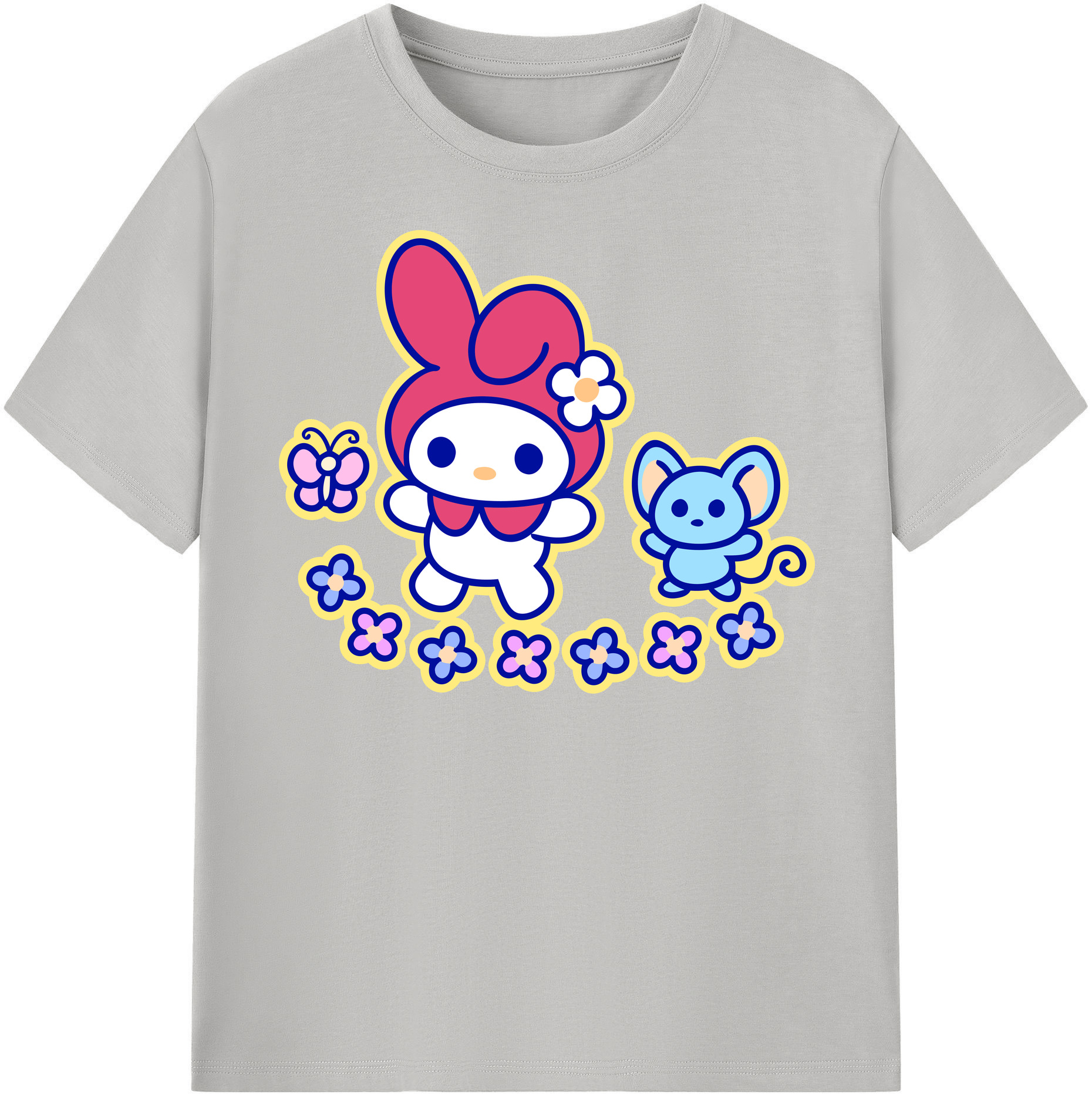 （画像用） Hello Kitty ハローキティ 綿100％半袖Tシャツ（フロントプリント）