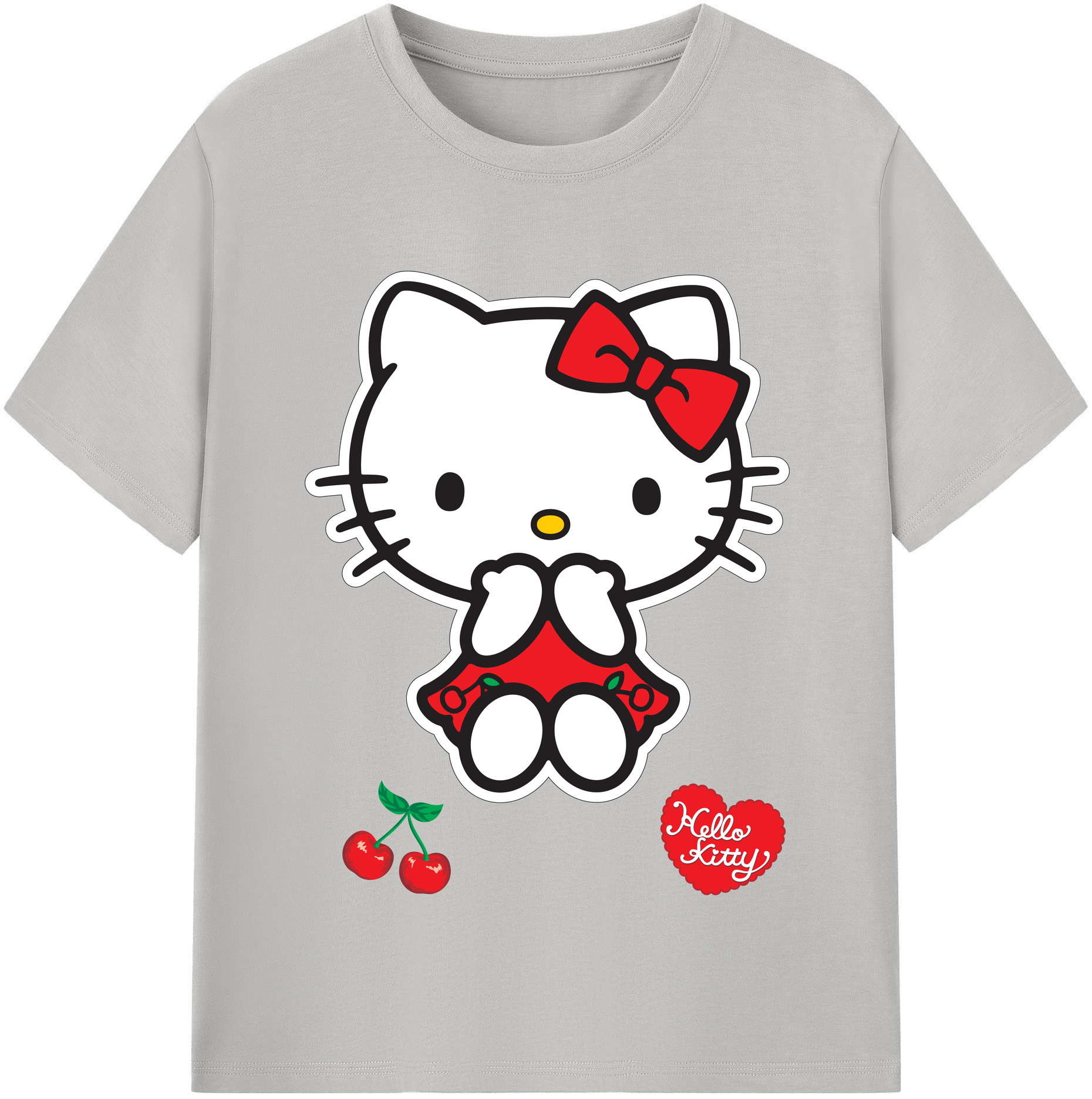 （画像用） Hello Kitty ハローキティ 綿100％半袖Tシャツ（フロントプリント）