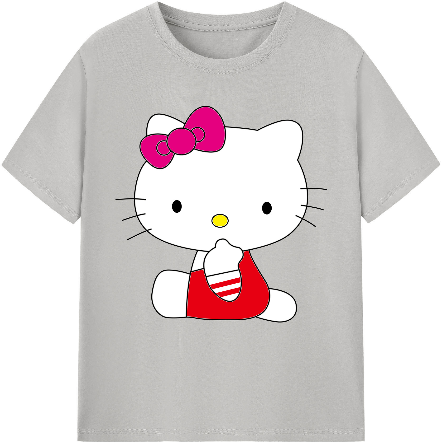 （画像用） Hello Kitty ハローキティ 綿100％半袖Tシャツ（フロントプリント）