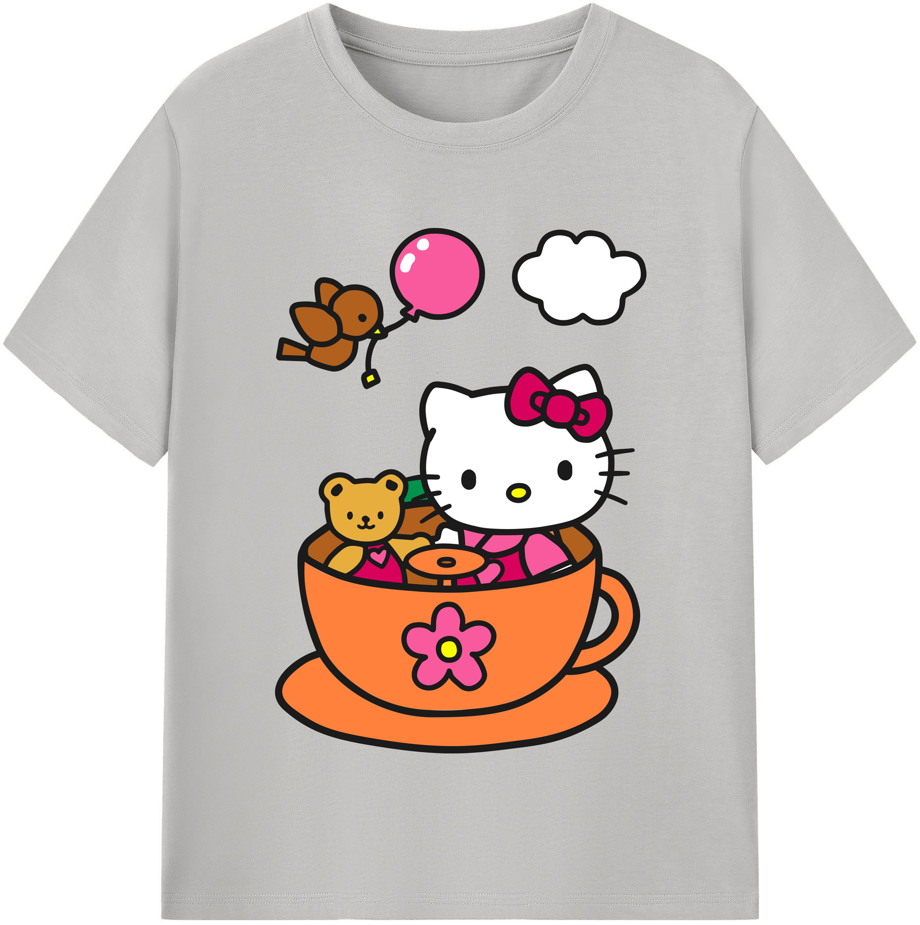 （画像用） Hello Kitty ハローキティ 綿100％半袖Tシャツ（フロントプリント）