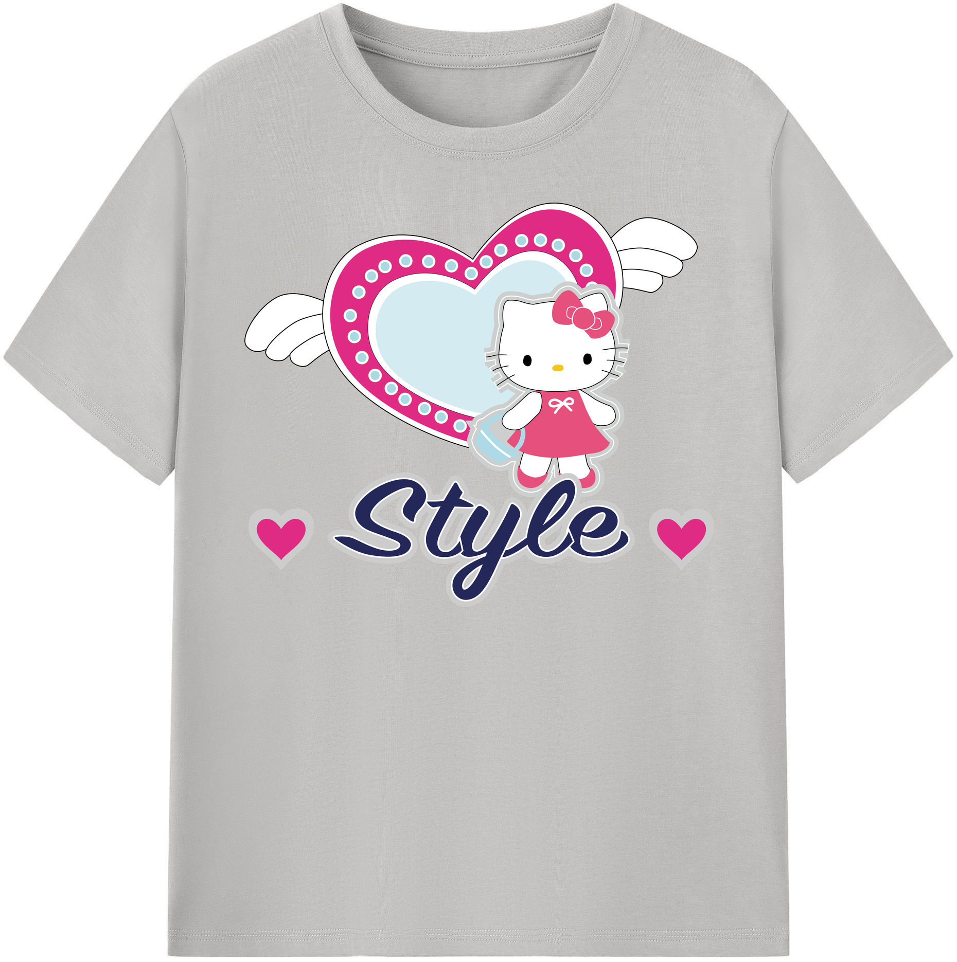 （画像用） Hello Kitty ハローキティ 綿100％半袖Tシャツ（フロントプリント）