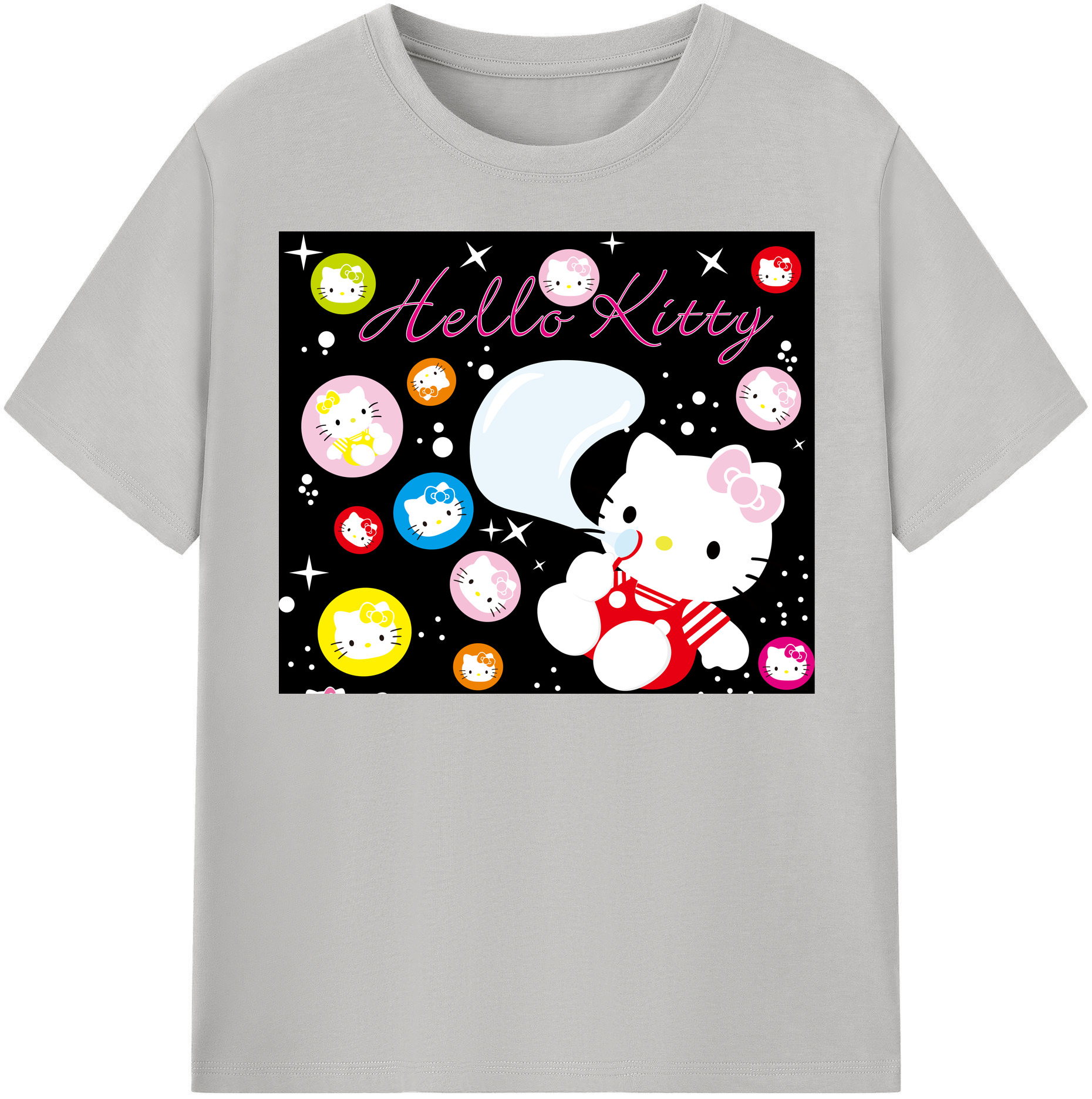 （画像用） Hello Kitty ハローキティ 綿100％半袖Tシャツ（フロントプリント）