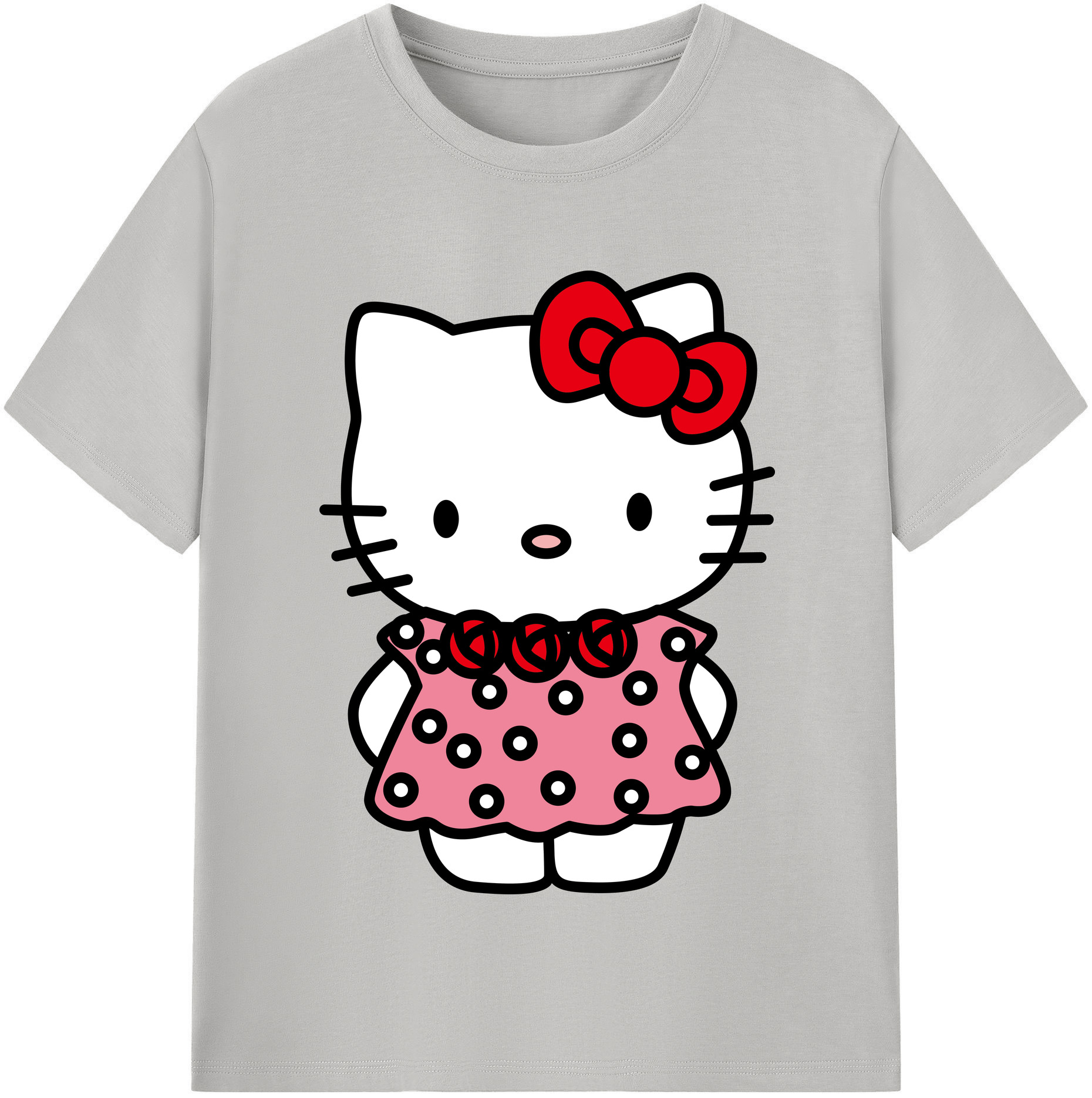 （画像用） Hello Kitty ハローキティ 綿100％半袖Tシャツ（フロントプリント）