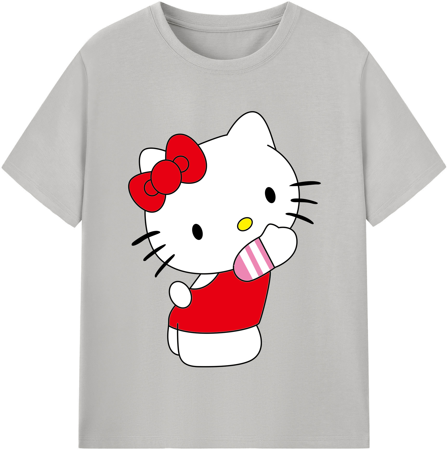 （画像用） Hello Kitty ハローキティ 綿100％半袖Tシャツ（フロントプリント）
