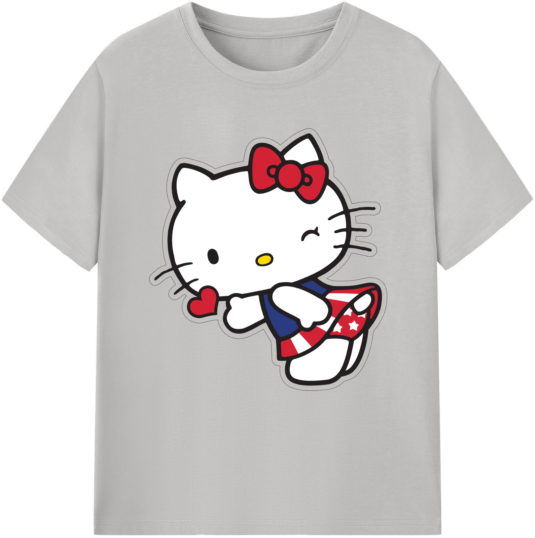 （画像用） Hello Kitty ハローキティ 綿100％半袖Tシャツ（フロントプリント）