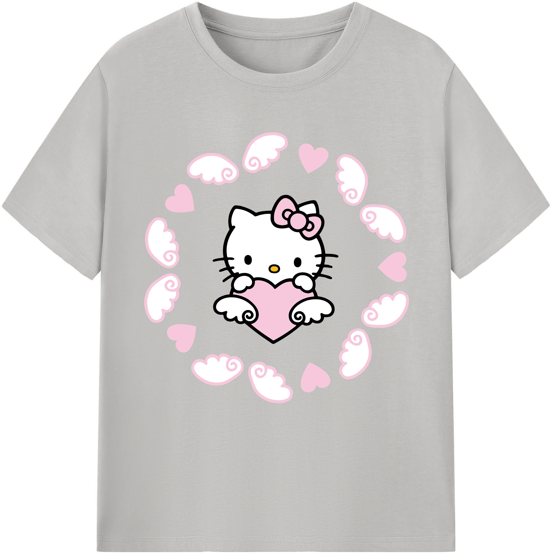 （画像用） Hello Kitty ハローキティ 綿100％半袖Tシャツ（フロントプリント）