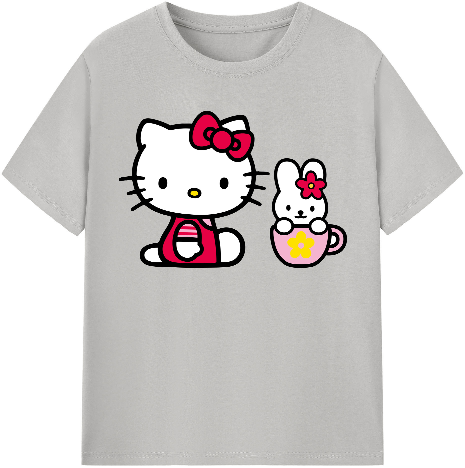（画像用） Hello Kitty ハローキティ 綿100％半袖Tシャツ（フロントプリント）