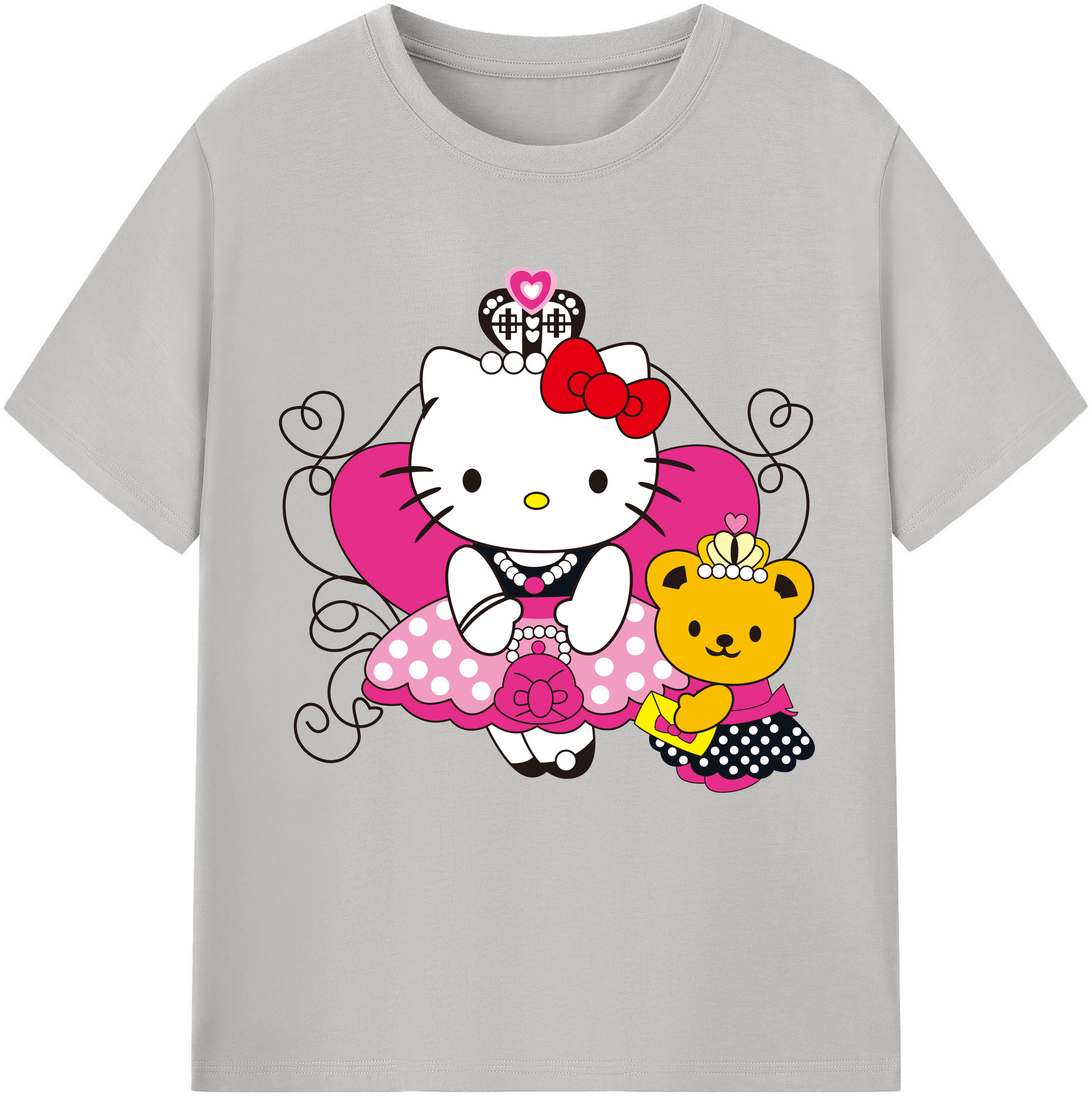 （画像用） Hello Kitty ハローキティ 綿100％半袖Tシャツ（フロントプリント）
