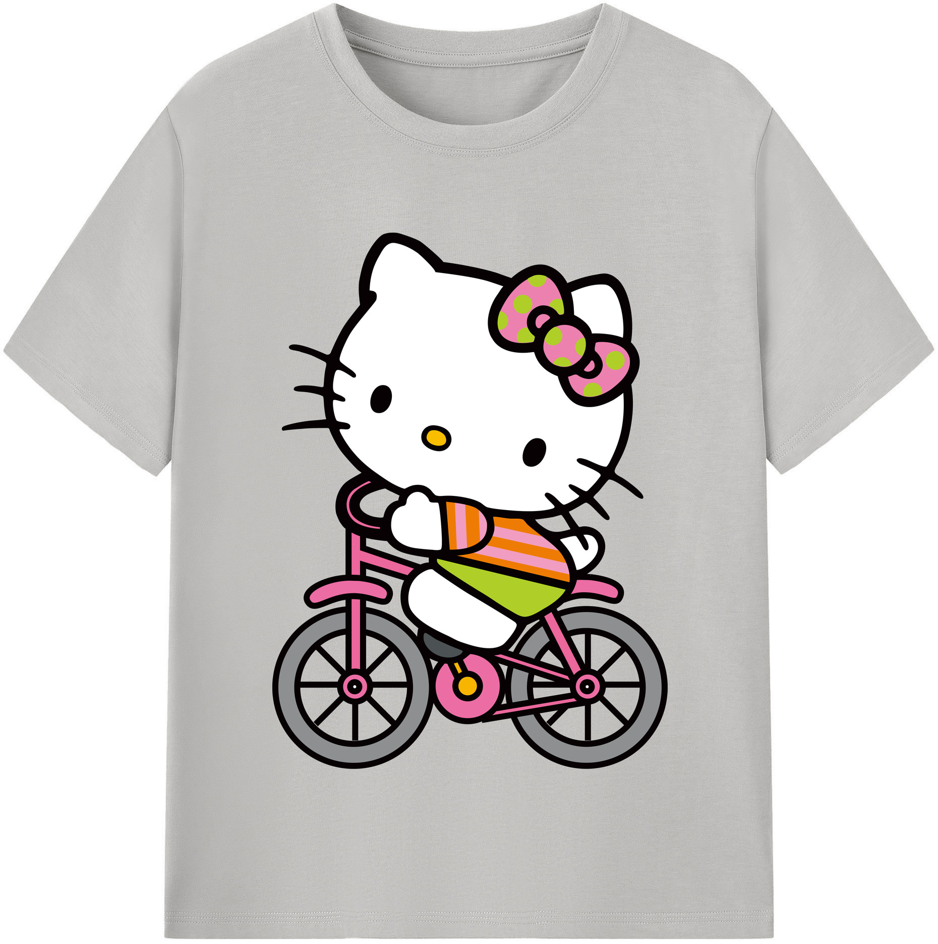 （画像用） Hello Kitty ハローキティ 綿100％半袖Tシャツ（フロントプリント）