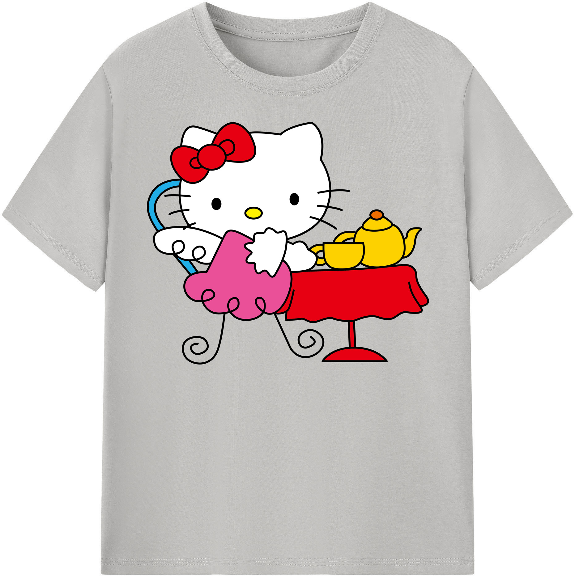 （画像用） Hello Kitty ハローキティ 綿100％半袖Tシャツ（フロントプリント）