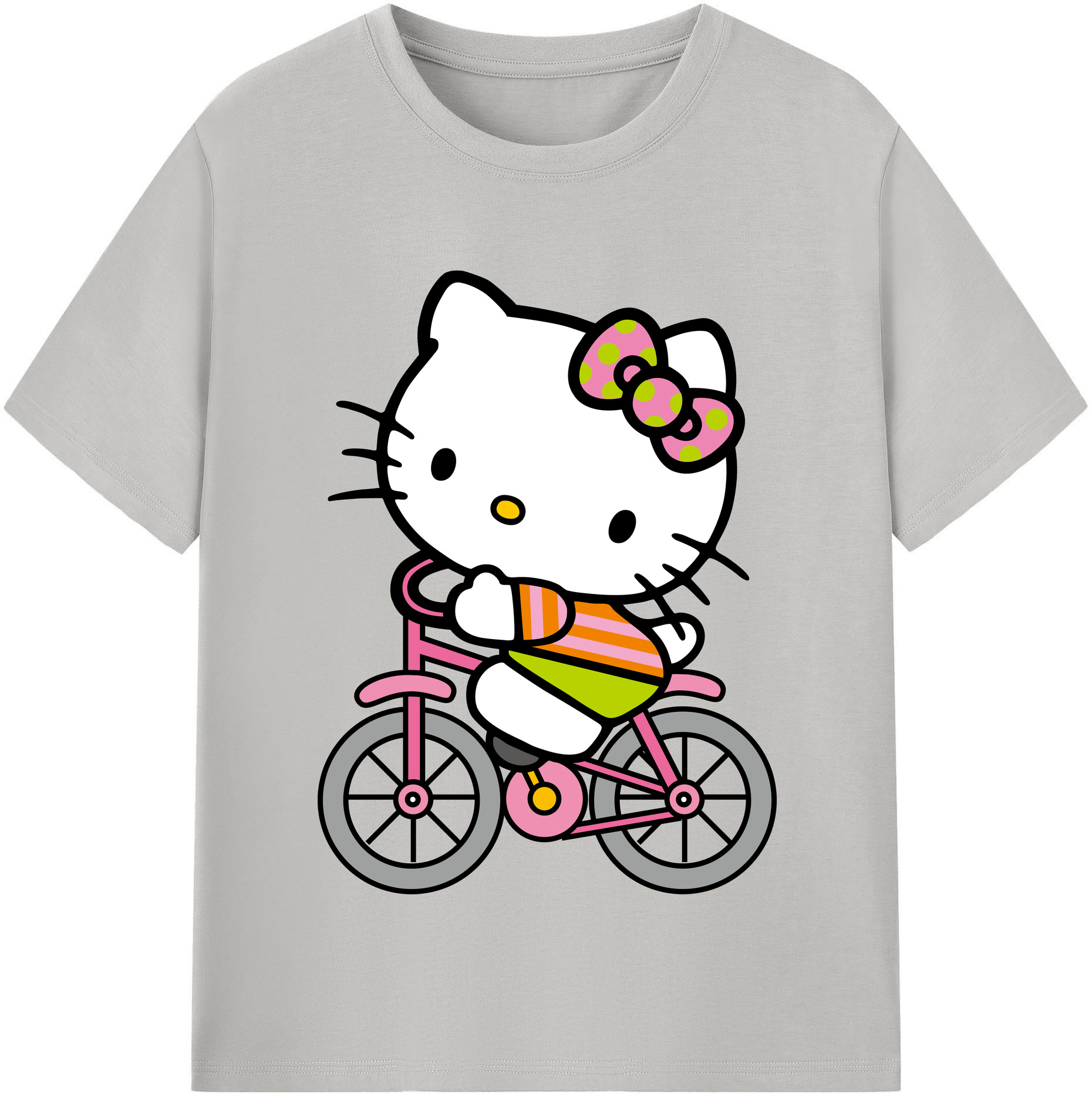 （画像用） Hello Kitty ハローキティ 綿100％半袖Tシャツ（フロントプリント）