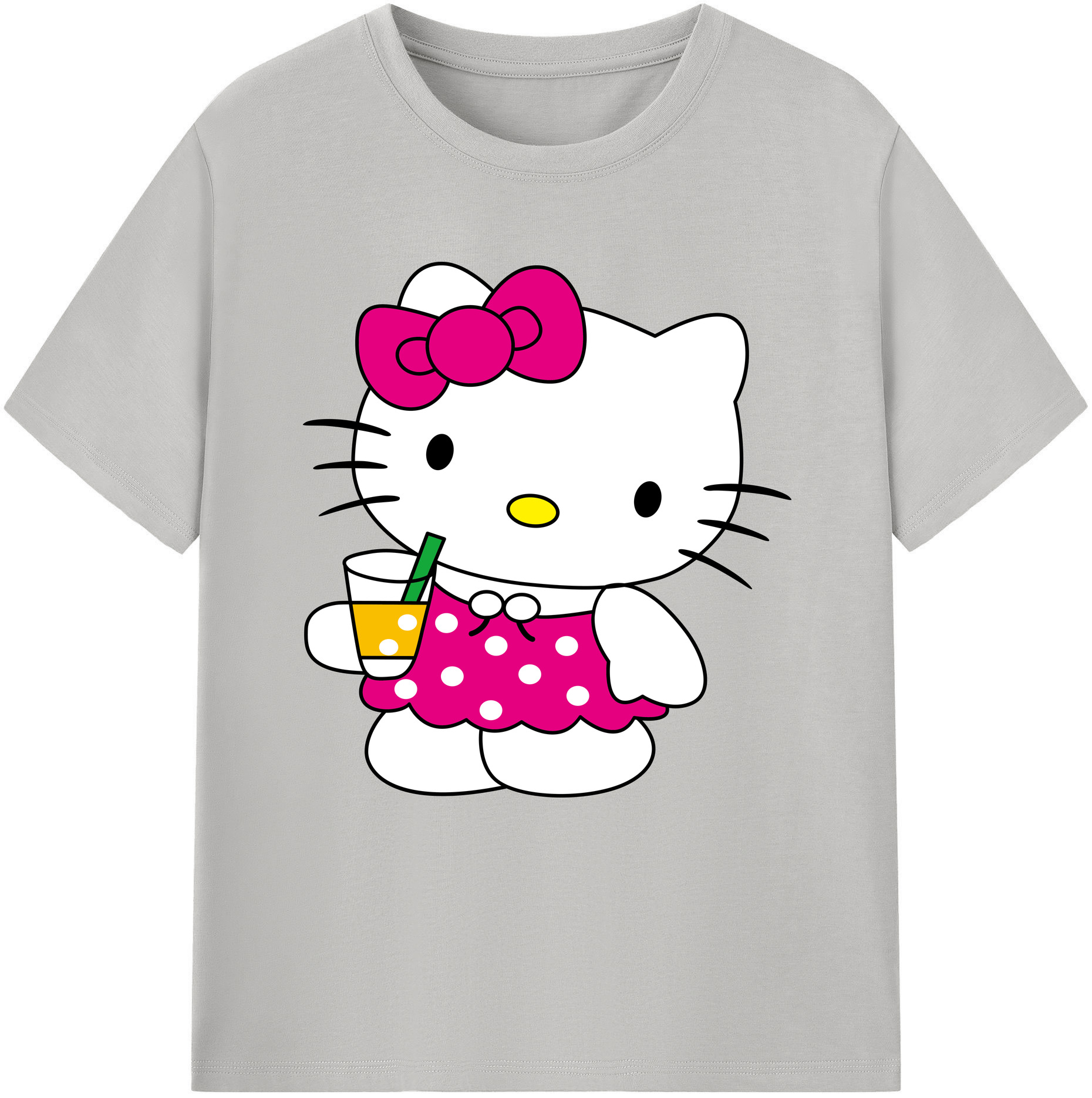 （画像用） Hello Kitty ハローキティ 綿100％半袖Tシャツ（フロントプリント）
