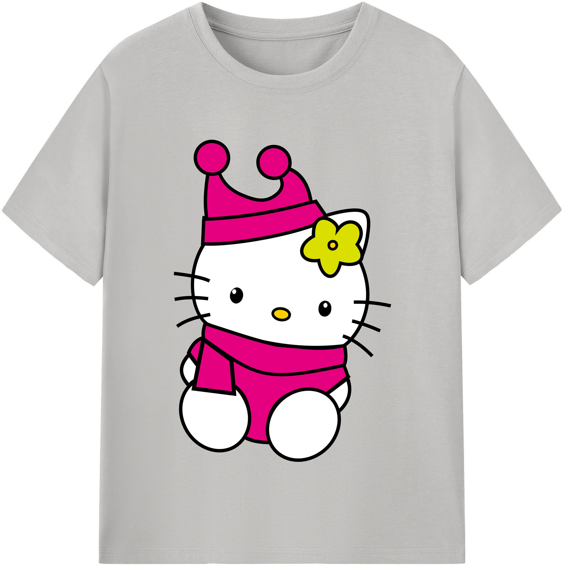 （画像用） Hello Kitty ハローキティ 綿100％半袖Tシャツ（フロントプリント）