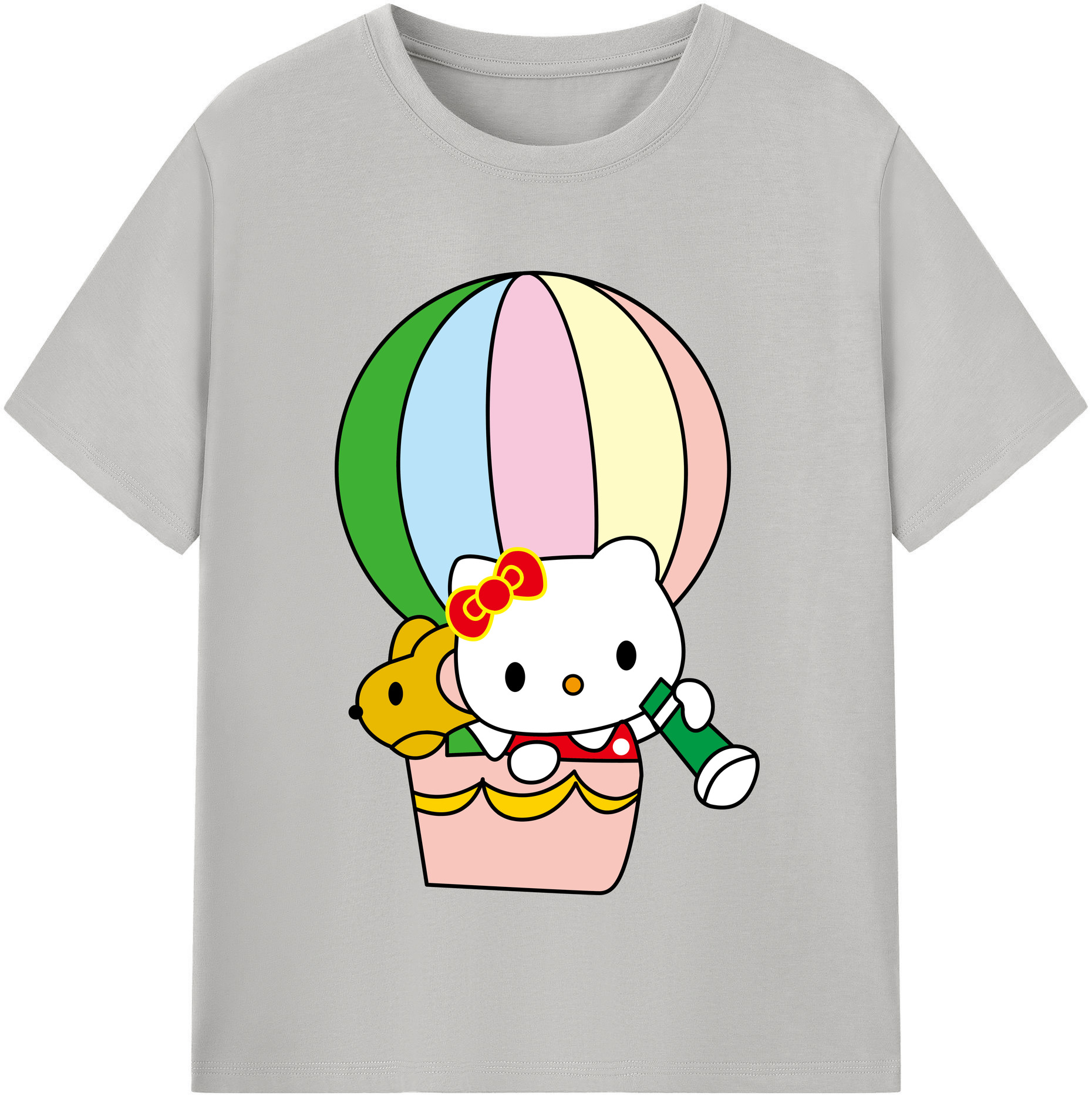 （画像用） Hello Kitty ハローキティ 綿100％半袖Tシャツ（フロントプリント）