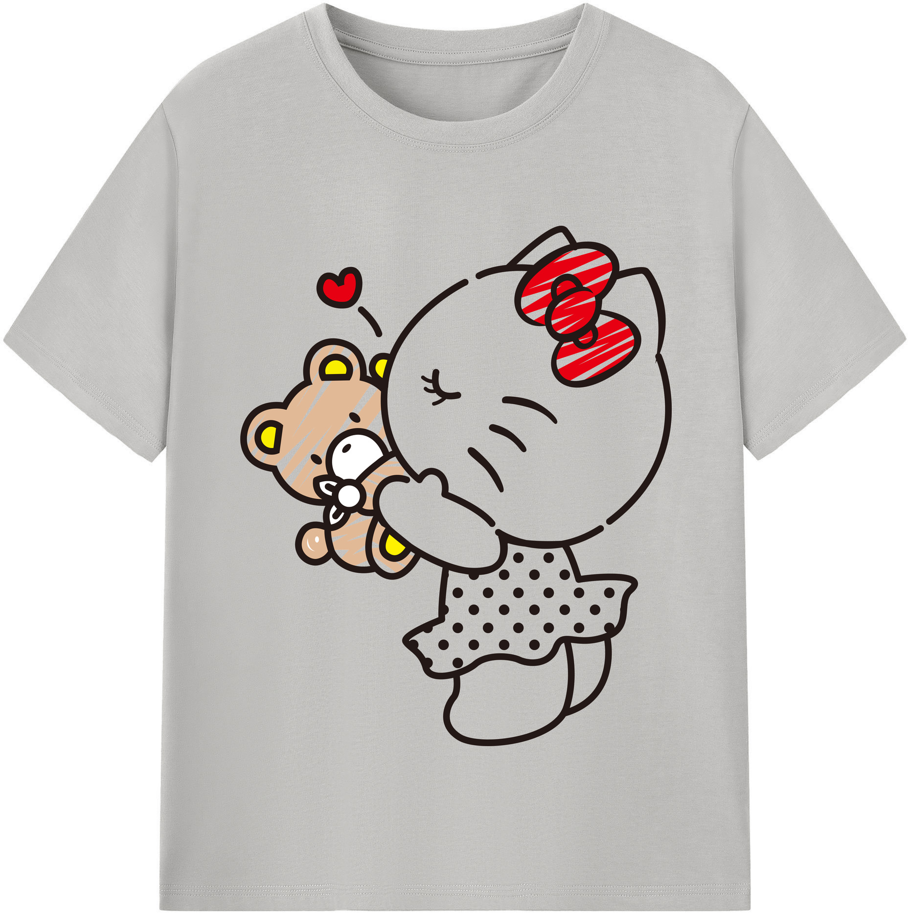 （画像用） Hello Kitty ハローキティ 綿100％半袖Tシャツ（フロントプリント）