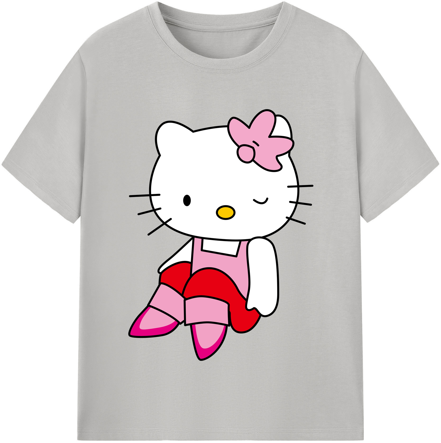 （画像用） Hello Kitty ハローキティ 綿100％半袖Tシャツ（フロントプリント）