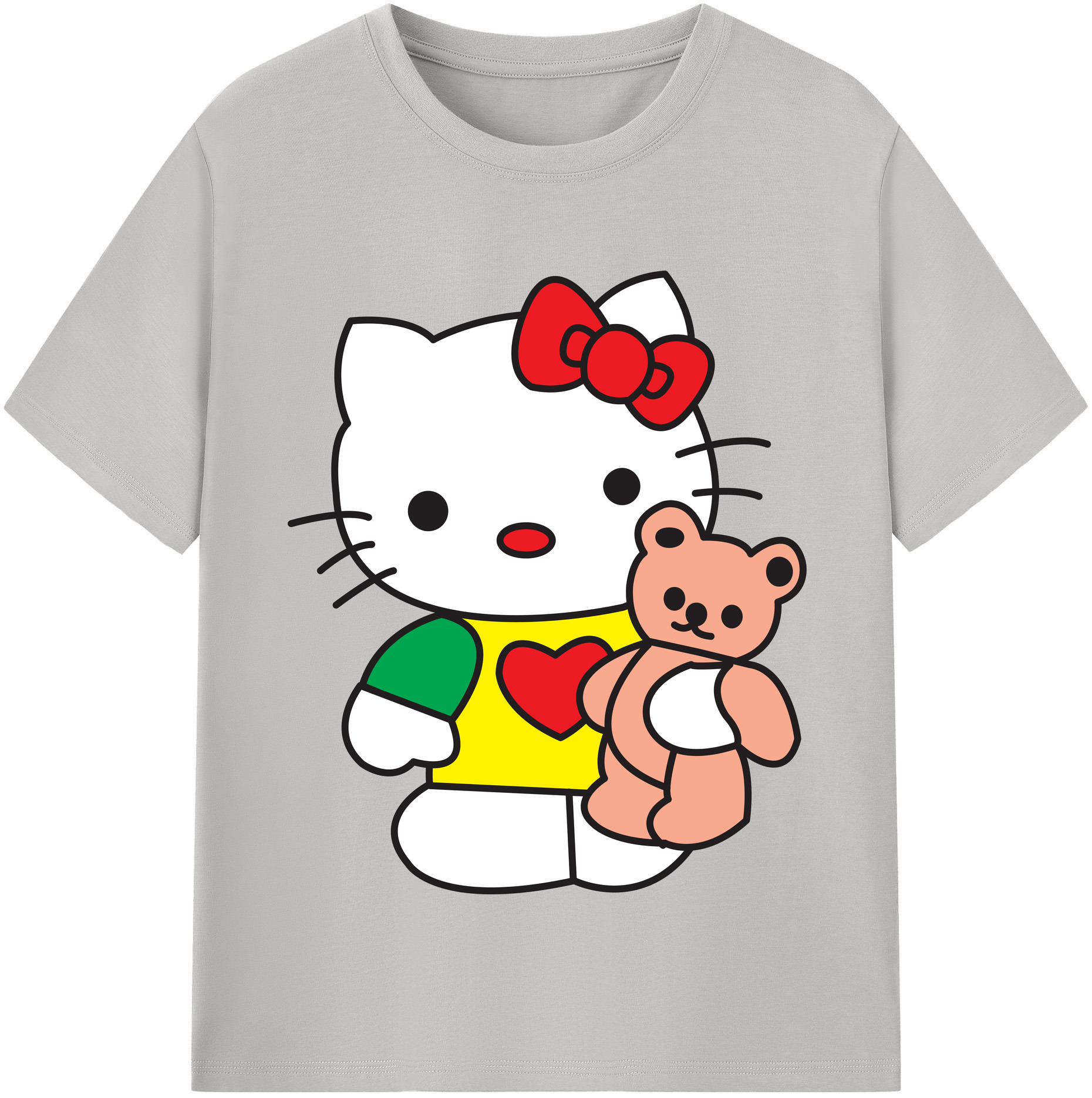 （画像用） Hello Kitty ハローキティ 綿100％半袖Tシャツ（フロントプリント）