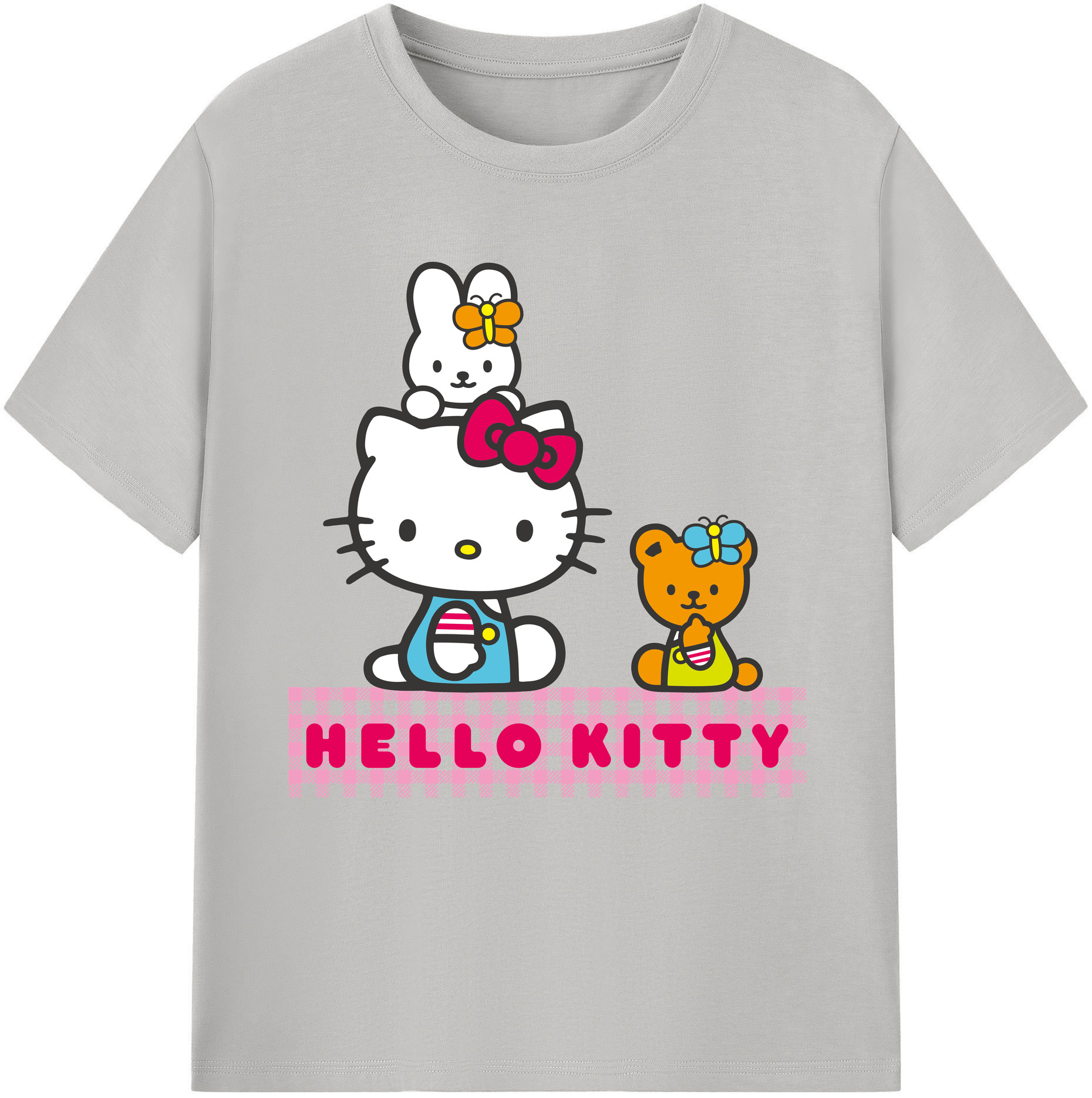 （画像用） Hello Kitty ハローキティ 綿100％半袖Tシャツ（フロントプリント）