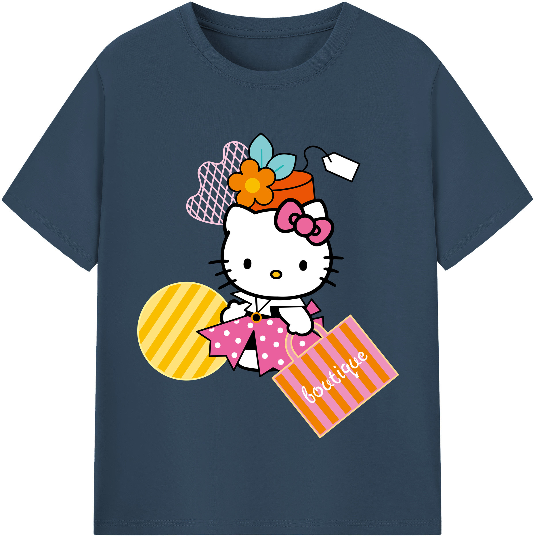 （画像用） Hello Kitty ハローキティ 綿100％半袖Tシャツ（フロントプリント）