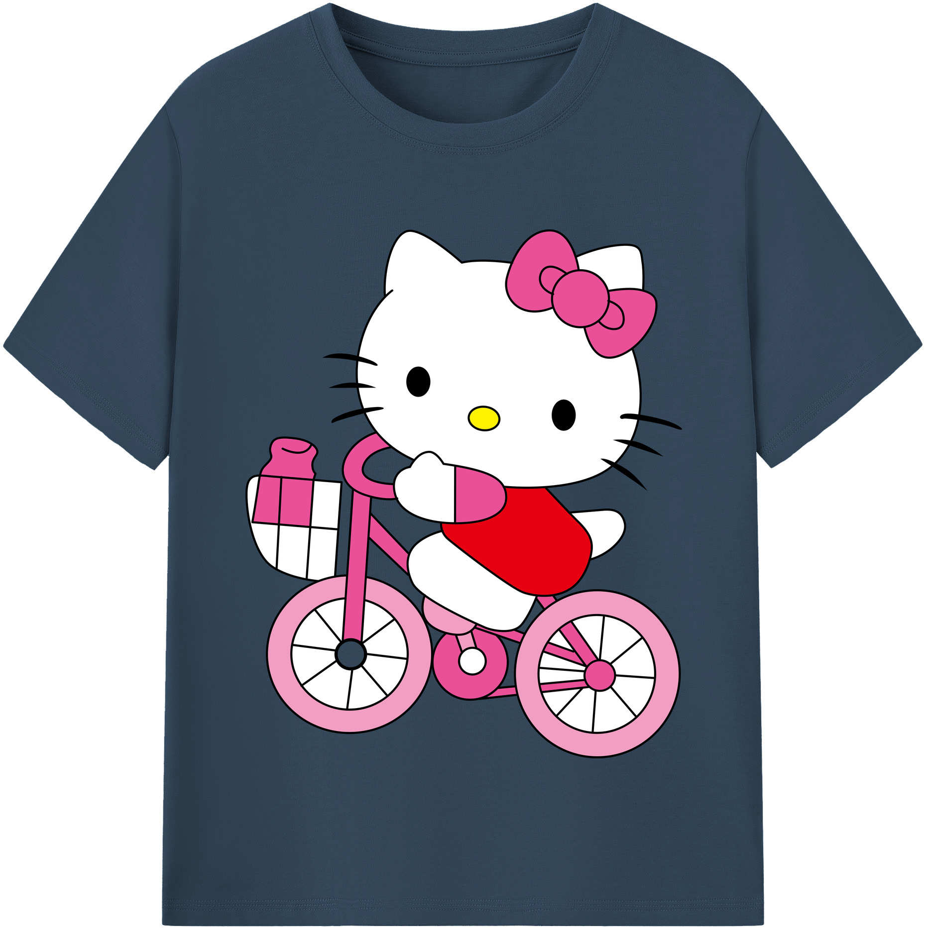 （画像用） Hello Kitty ハローキティ 綿100％半袖Tシャツ（フロントプリント）