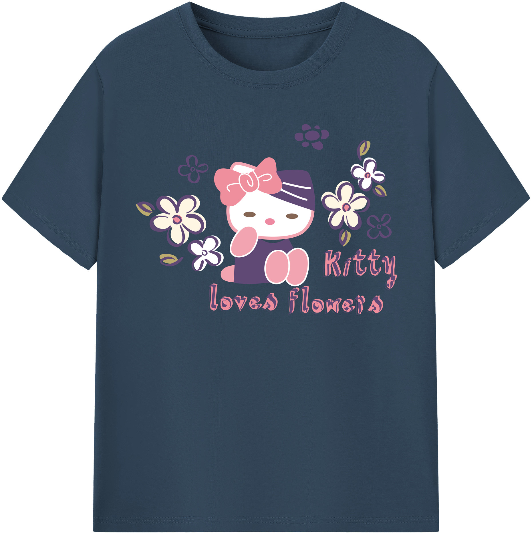 （画像用） Hello Kitty ハローキティ 綿100％半袖Tシャツ（フロントプリント）