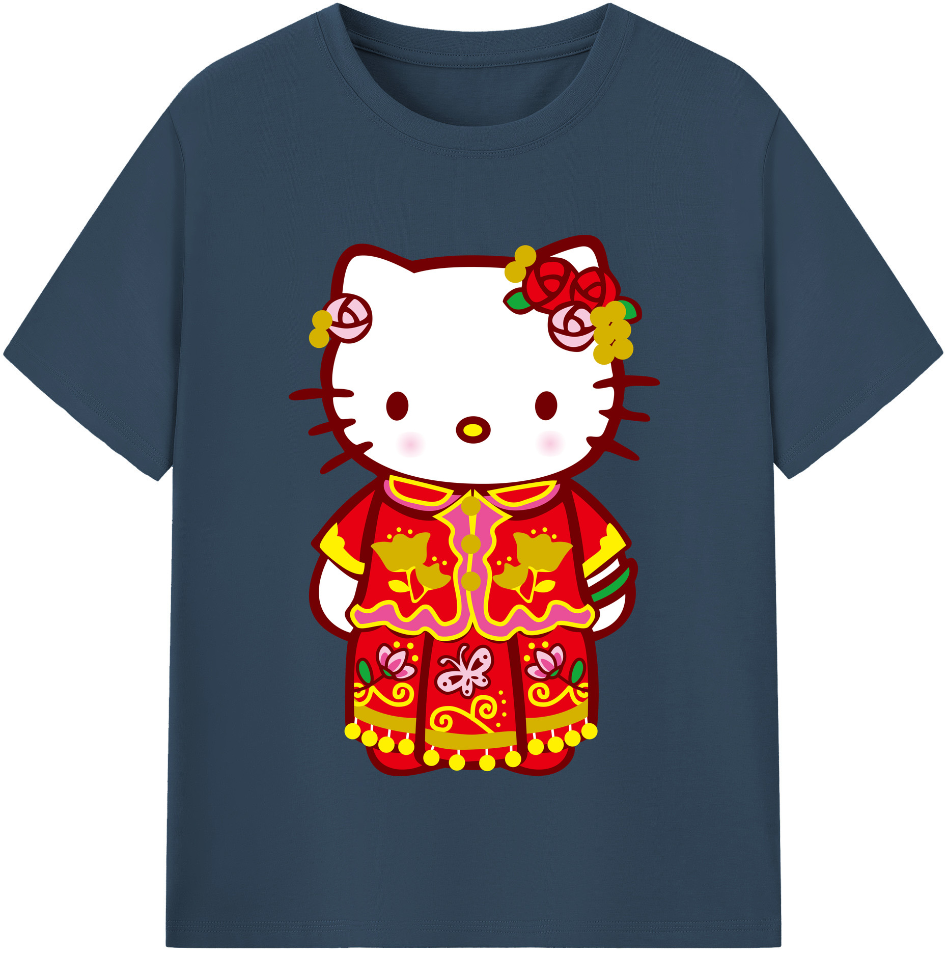 （画像用） Hello Kitty ハローキティ 綿100％半袖Tシャツ（フロントプリント）