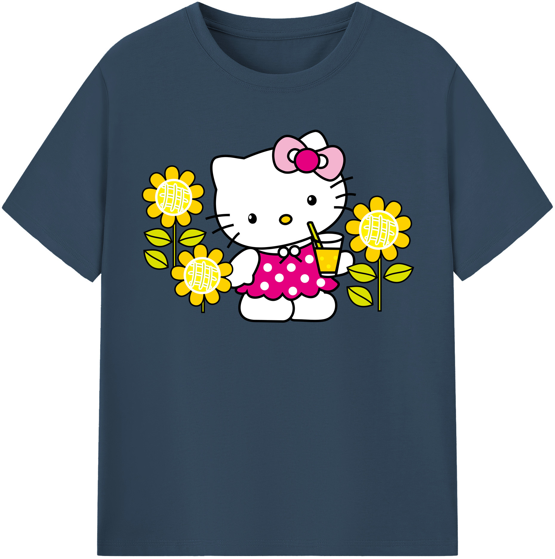 （画像用） Hello Kitty ハローキティ 綿100％半袖Tシャツ（フロントプリント）