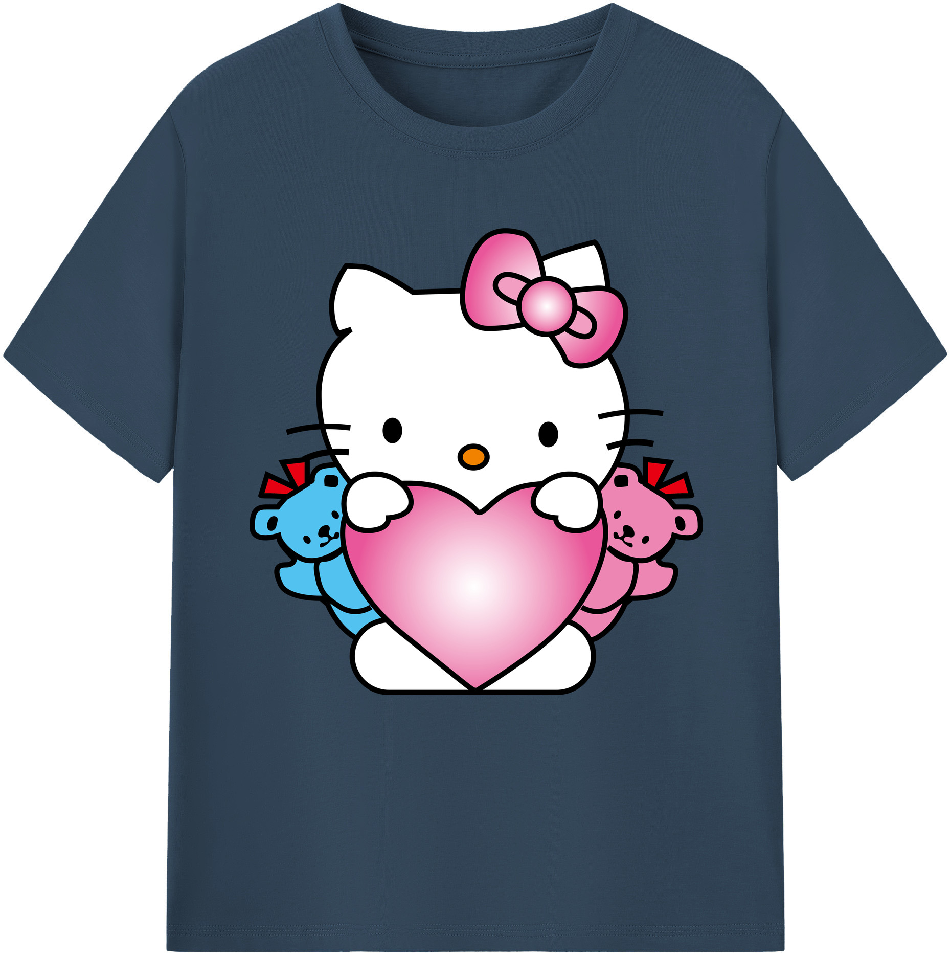 （画像用） Hello Kitty ハローキティ 綿100％半袖Tシャツ（フロントプリント）