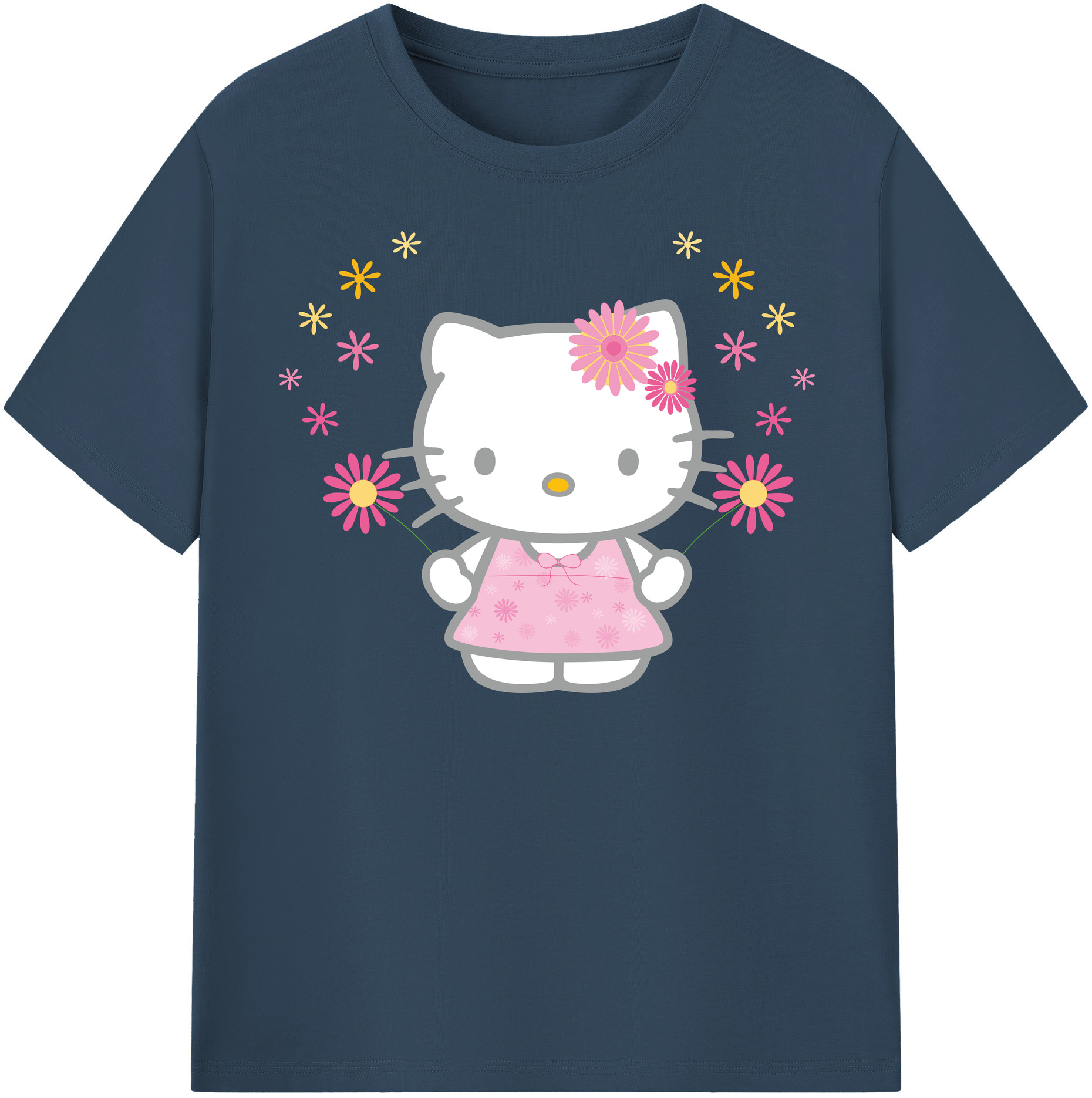 （画像用） Hello Kitty ハローキティ 綿100％半袖Tシャツ（フロントプリント）