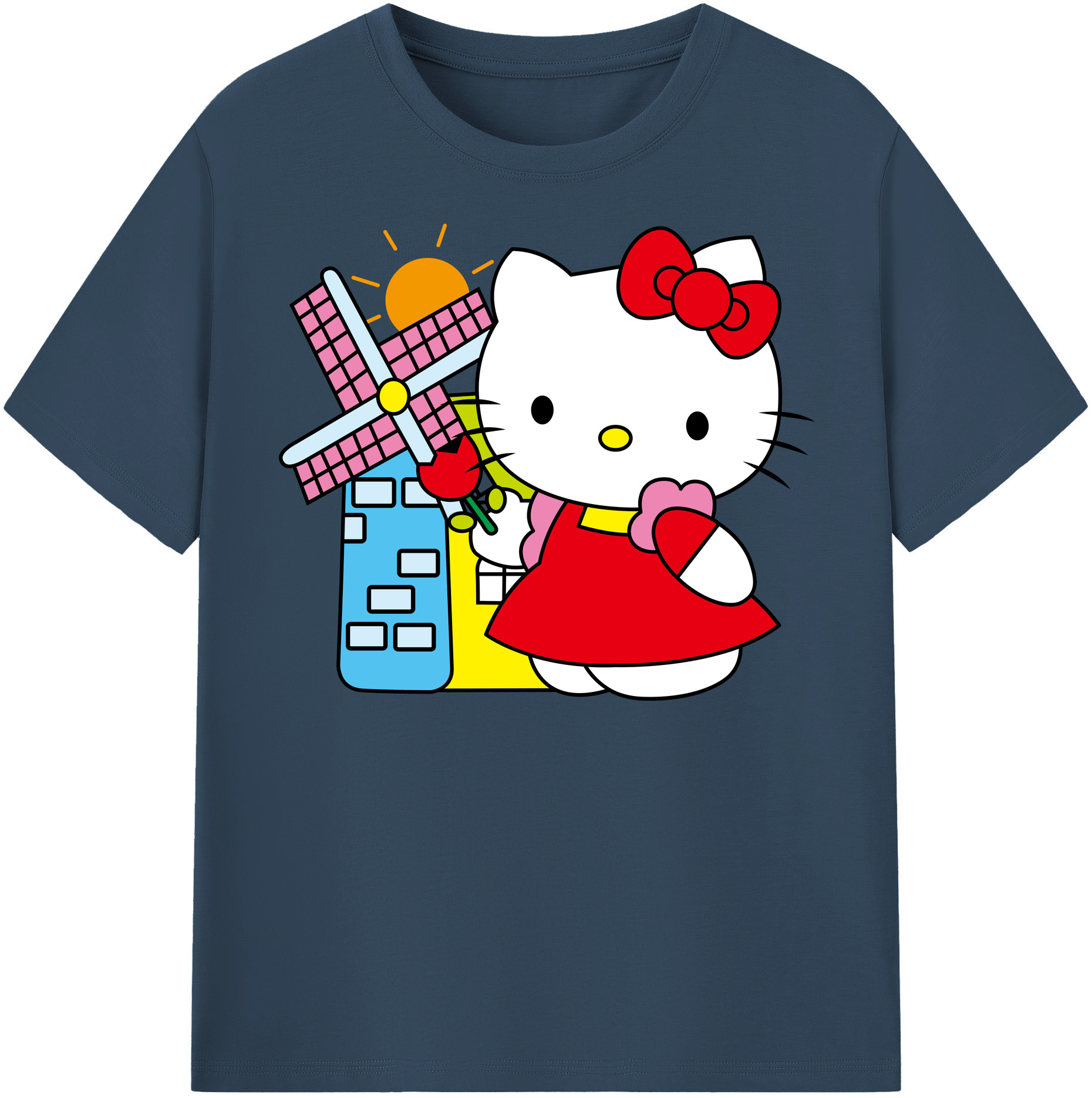 （画像用） Hello Kitty ハローキティ 綿100％半袖Tシャツ（フロントプリント）