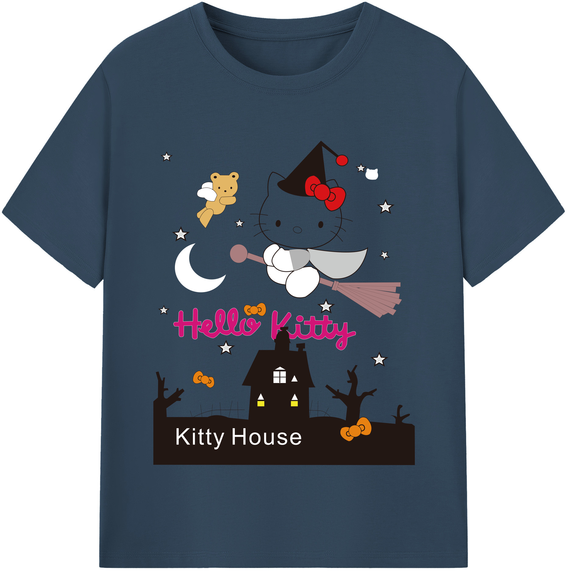 （画像用） Hello Kitty ハローキティ 綿100％半袖Tシャツ（フロントプリント）