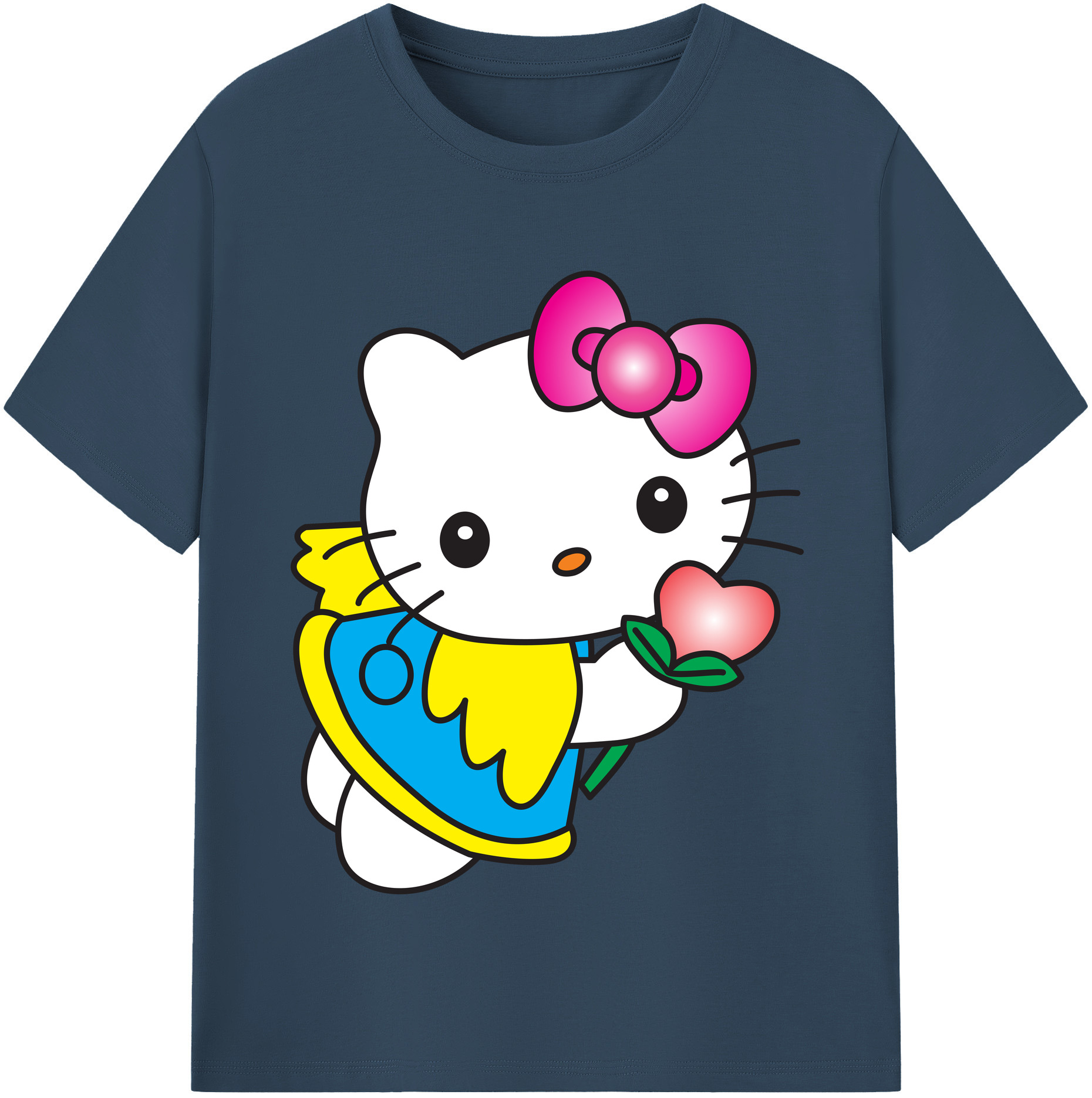 （画像用） Hello Kitty ハローキティ 綿100％半袖Tシャツ（フロントプリント）