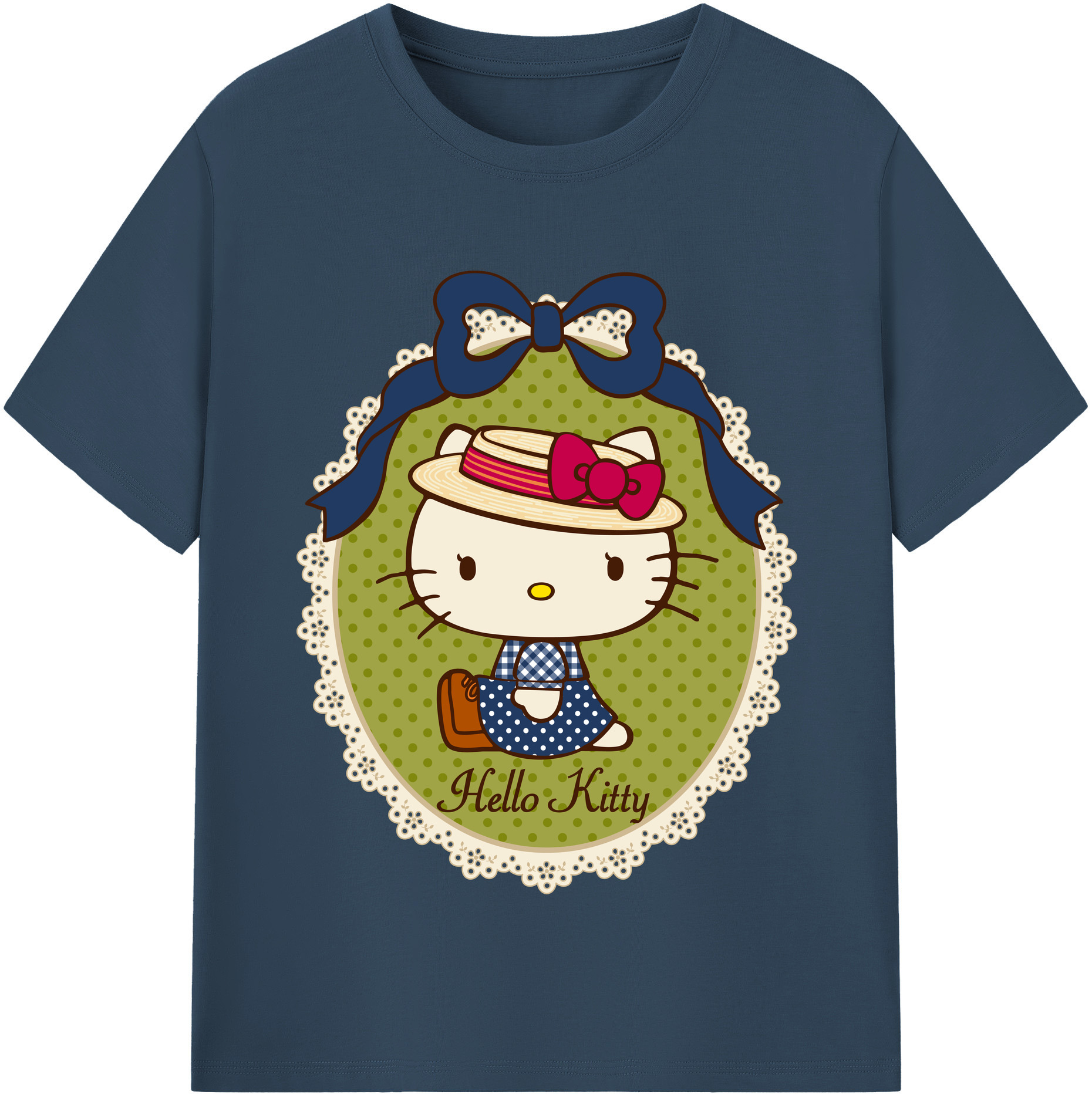 （画像用） Hello Kitty ハローキティ 綿100％半袖Tシャツ（フロントプリント）