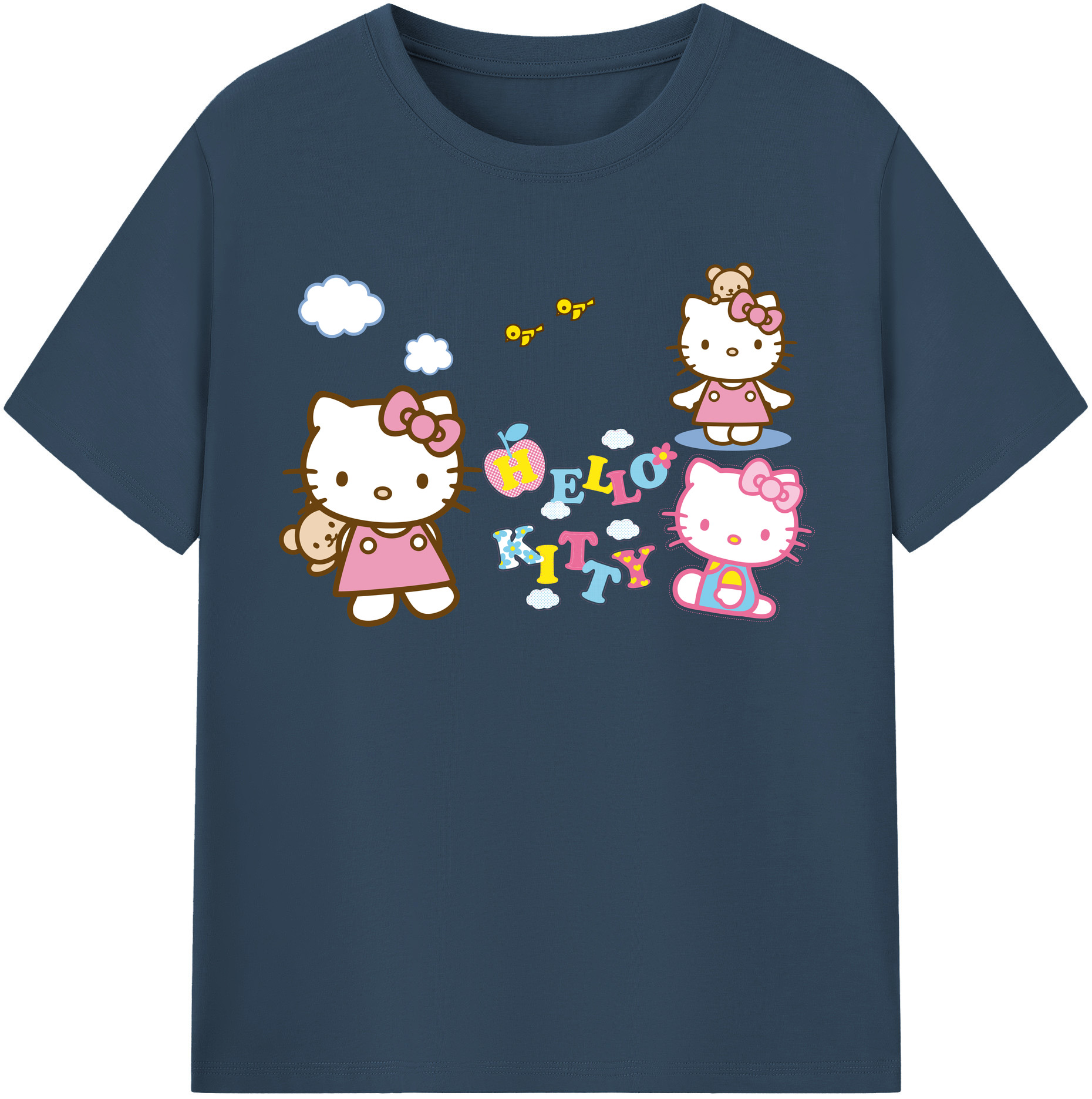 （画像用） Hello Kitty ハローキティ 綿100％半袖Tシャツ（フロントプリント）