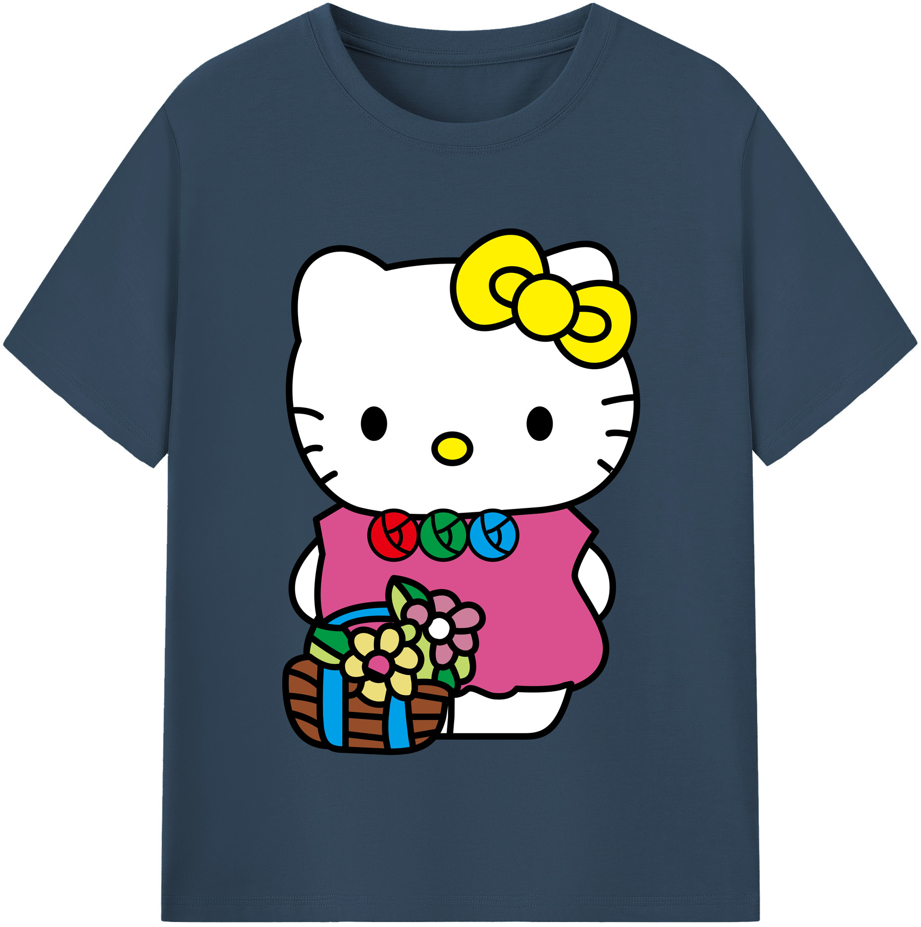 （画像用） Hello Kitty ハローキティ 綿100％半袖Tシャツ（フロントプリント）