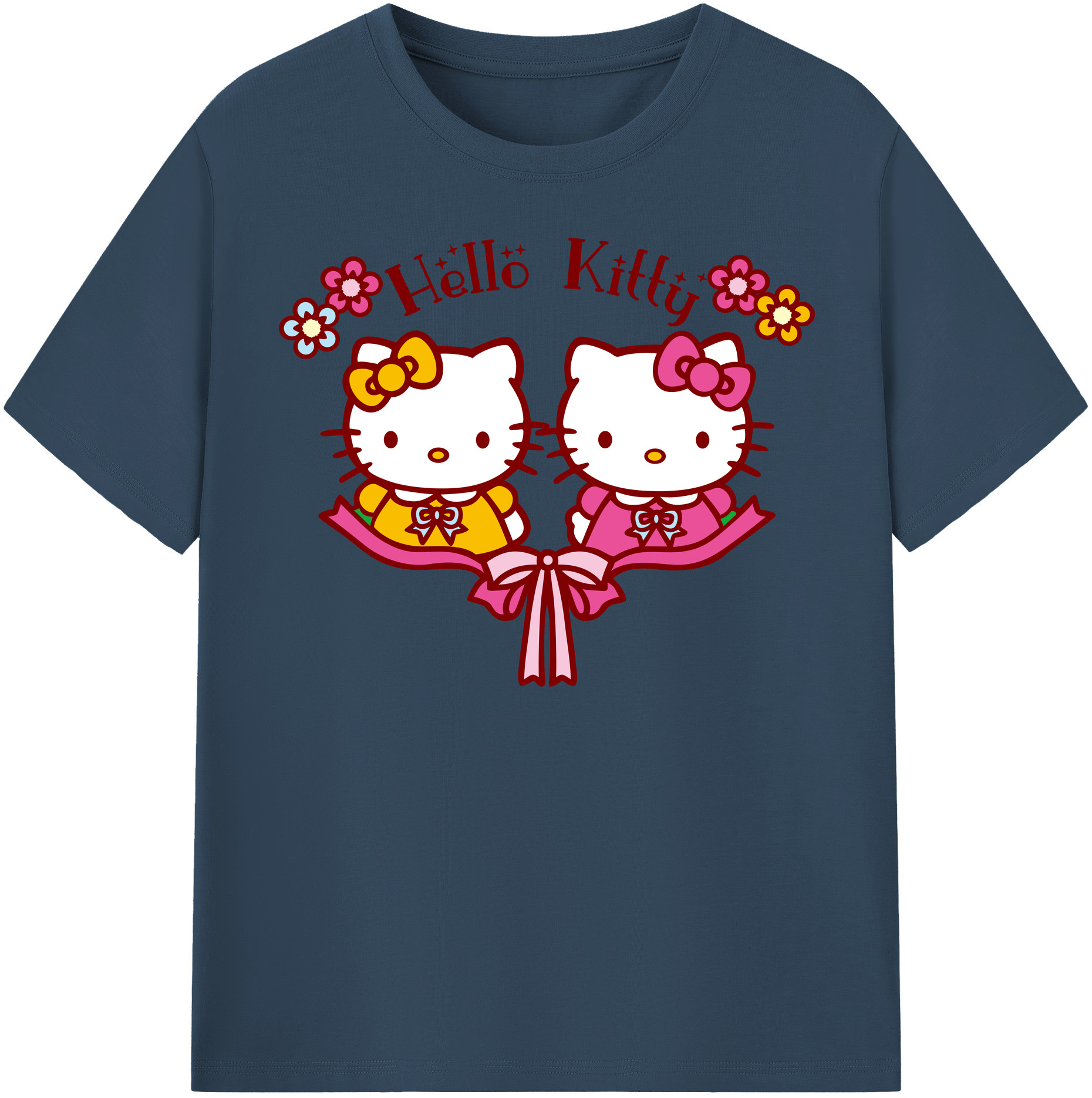 （画像用） Hello Kitty ハローキティ 綿100％半袖Tシャツ（フロントプリント）