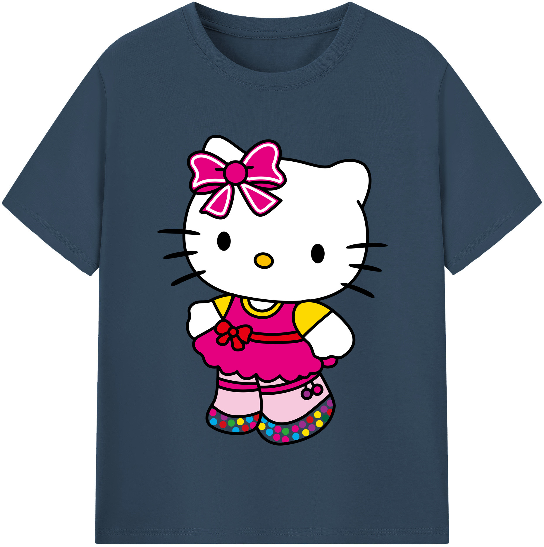 （画像用） Hello Kitty ハローキティ 綿100％半袖Tシャツ（フロントプリント）