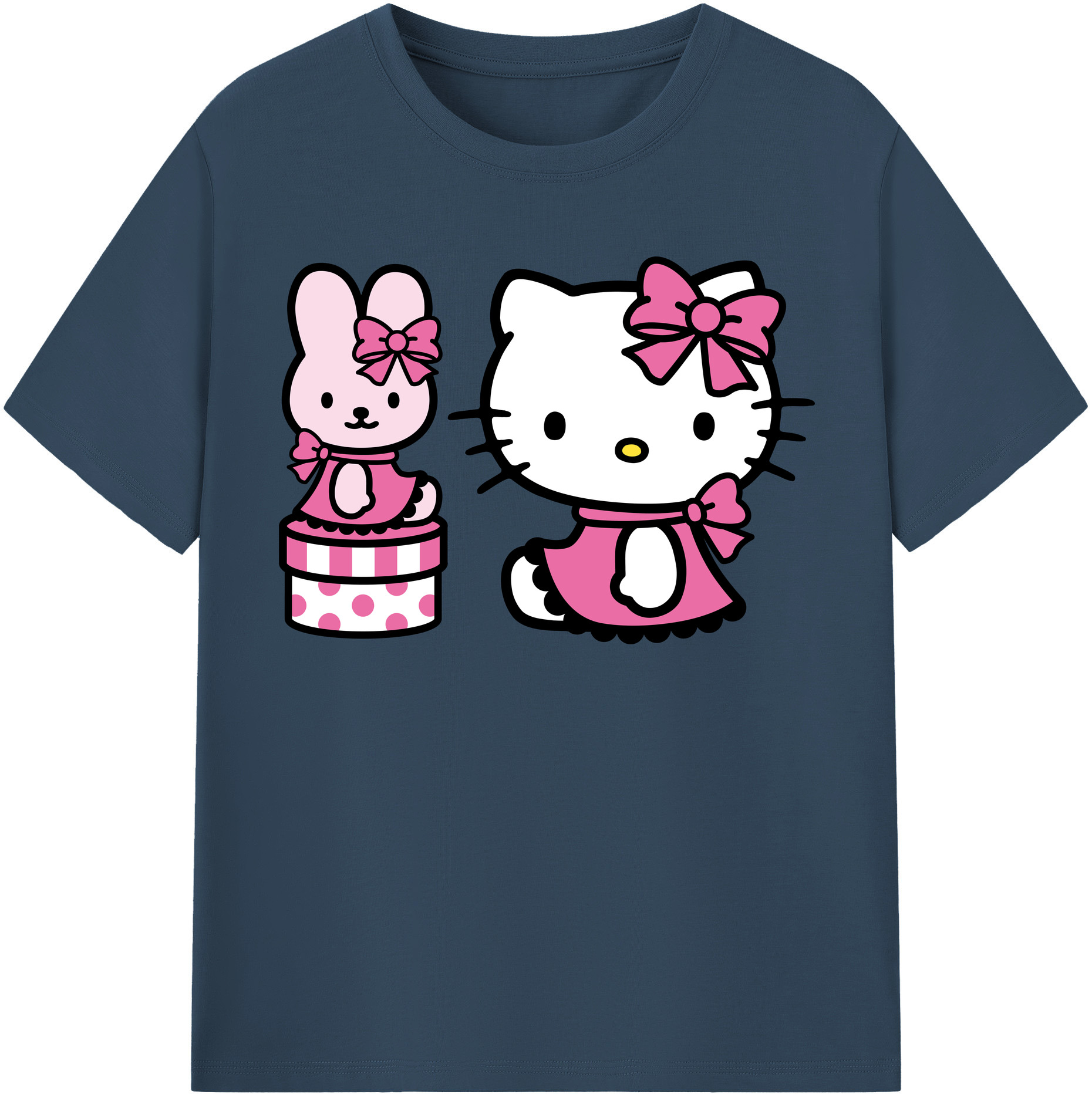 （画像用） Hello Kitty ハローキティ 綿100％半袖Tシャツ（フロントプリント）