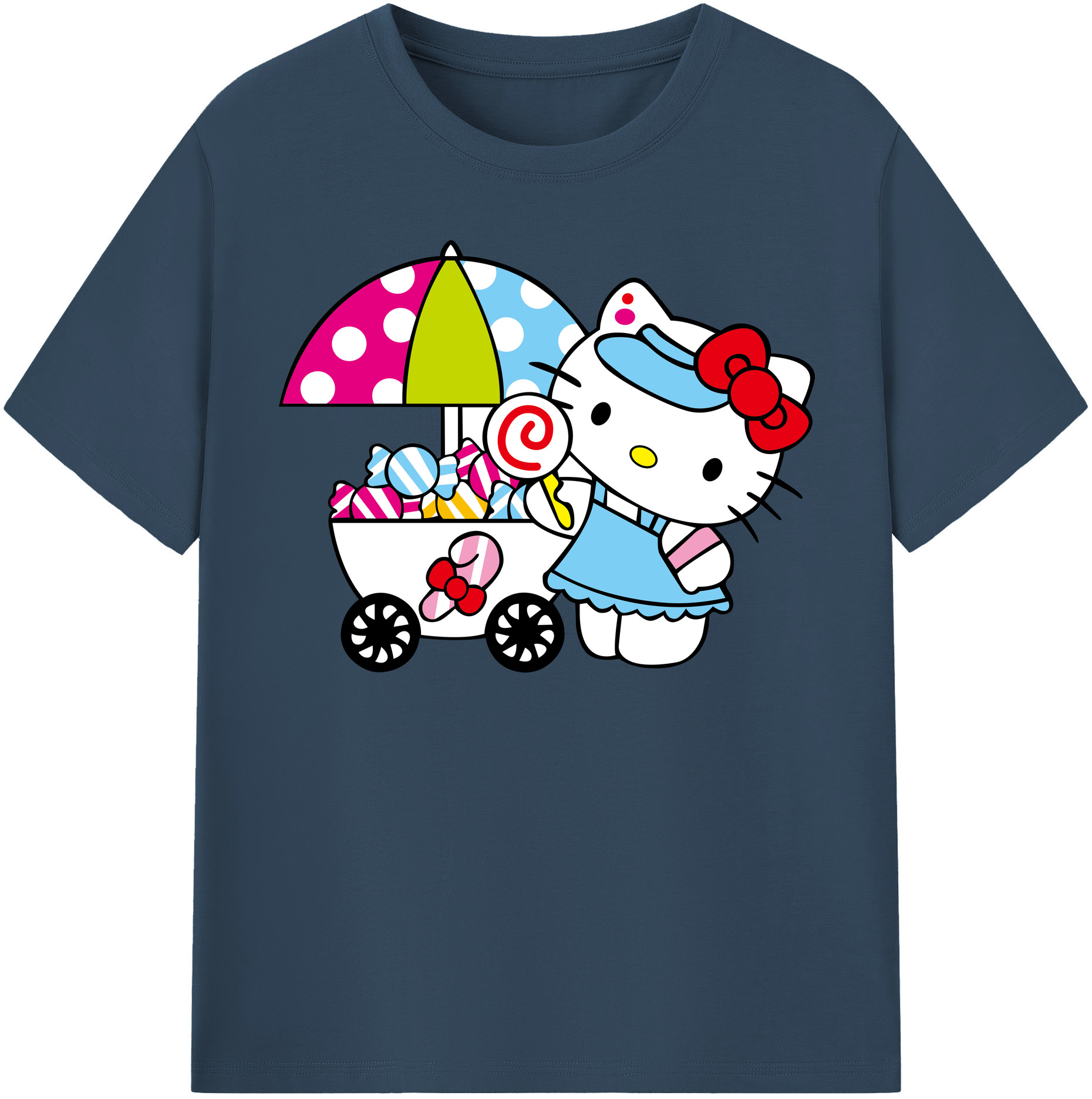 （画像用） Hello Kitty ハローキティ 綿100％半袖Tシャツ（フロントプリント）