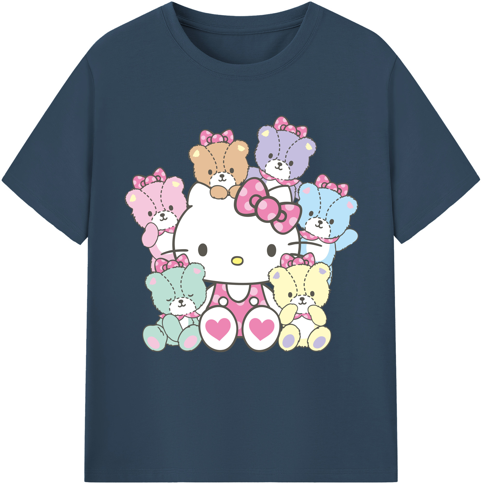 （画像用） Hello Kitty ハローキティ 綿100％半袖Tシャツ（フロントプリント）