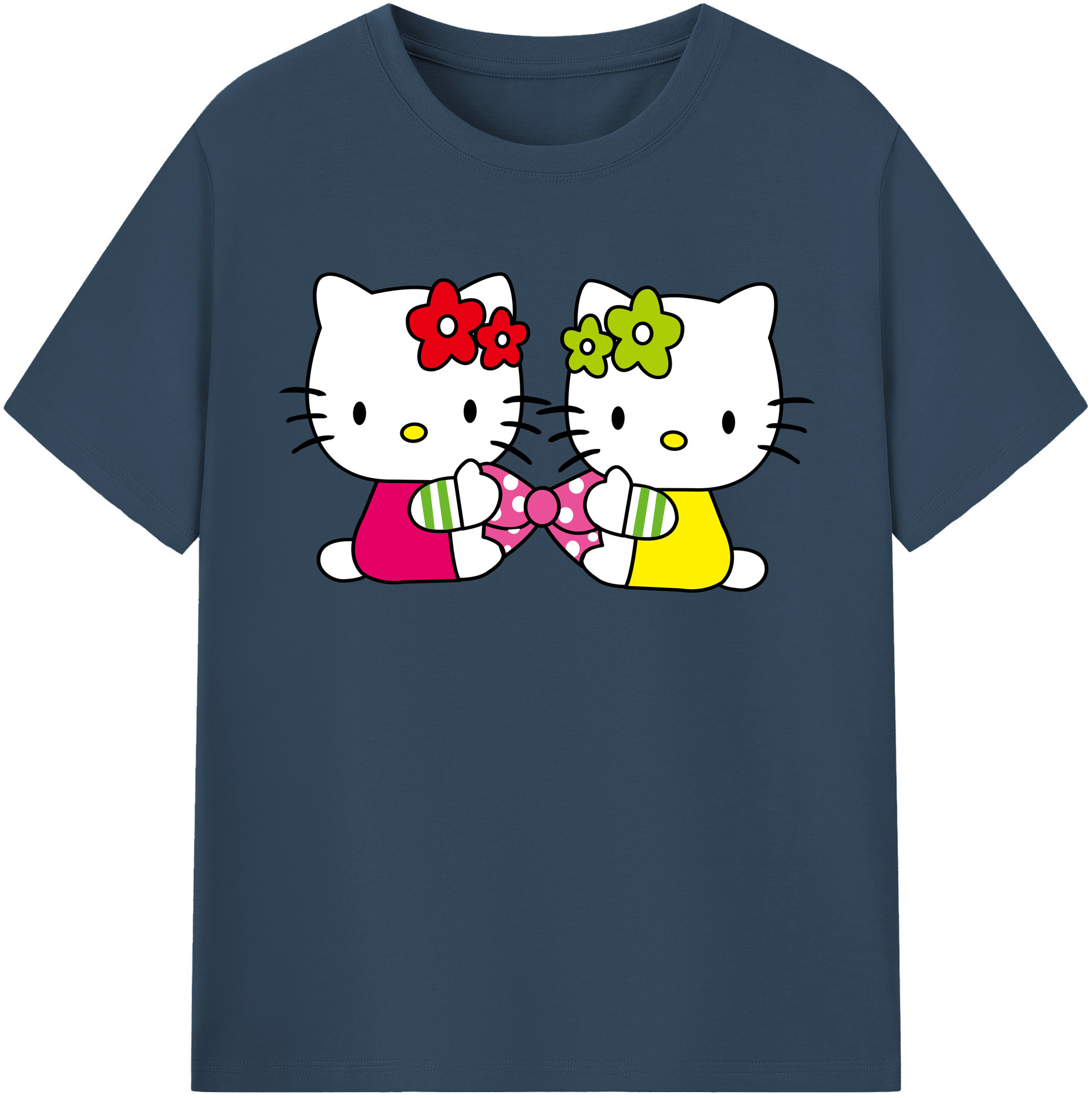（画像用） Hello Kitty ハローキティ 綿100％半袖Tシャツ（フロントプリント）