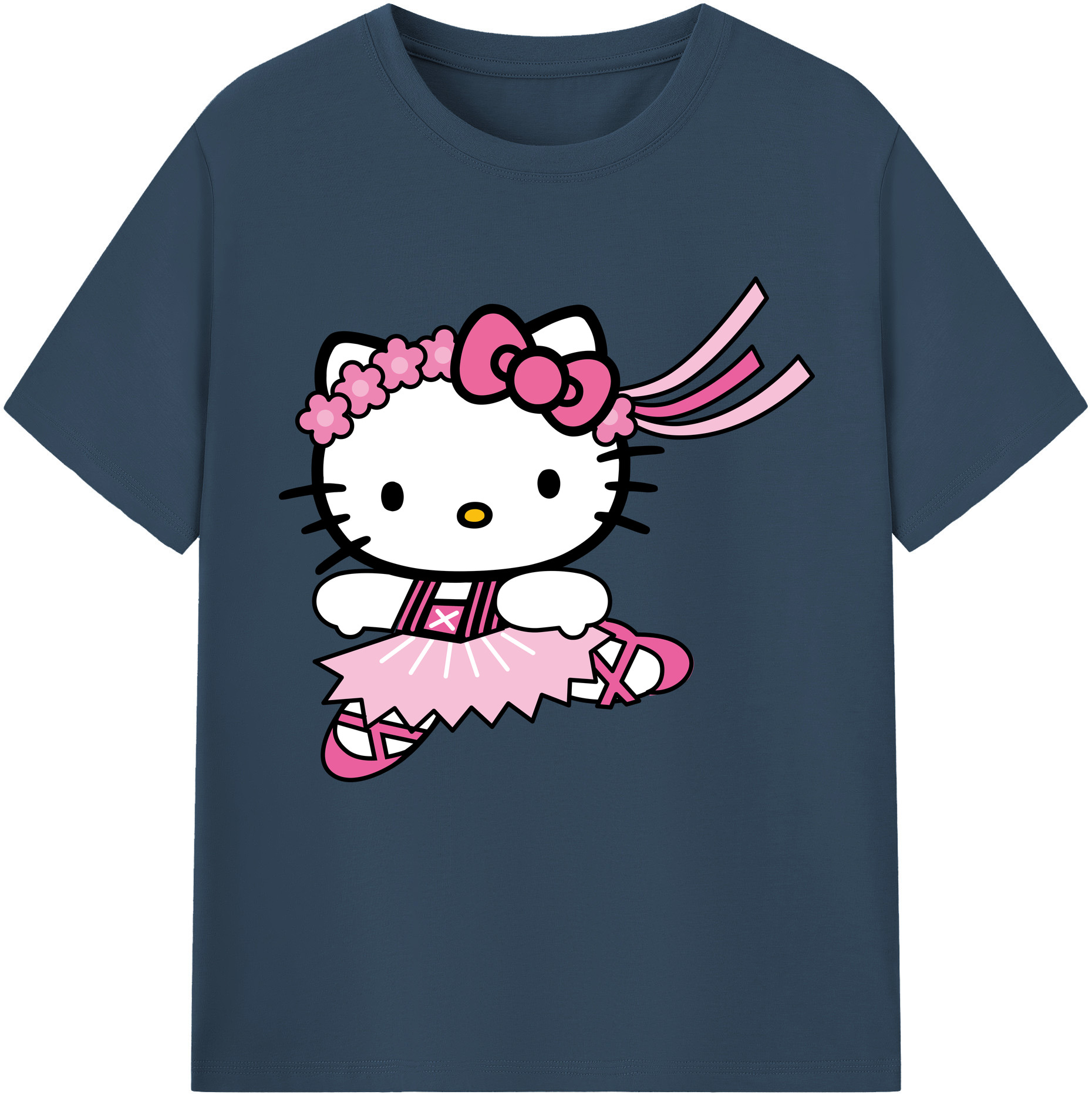 （画像用） Hello Kitty ハローキティ 綿100％半袖Tシャツ（フロントプリント）