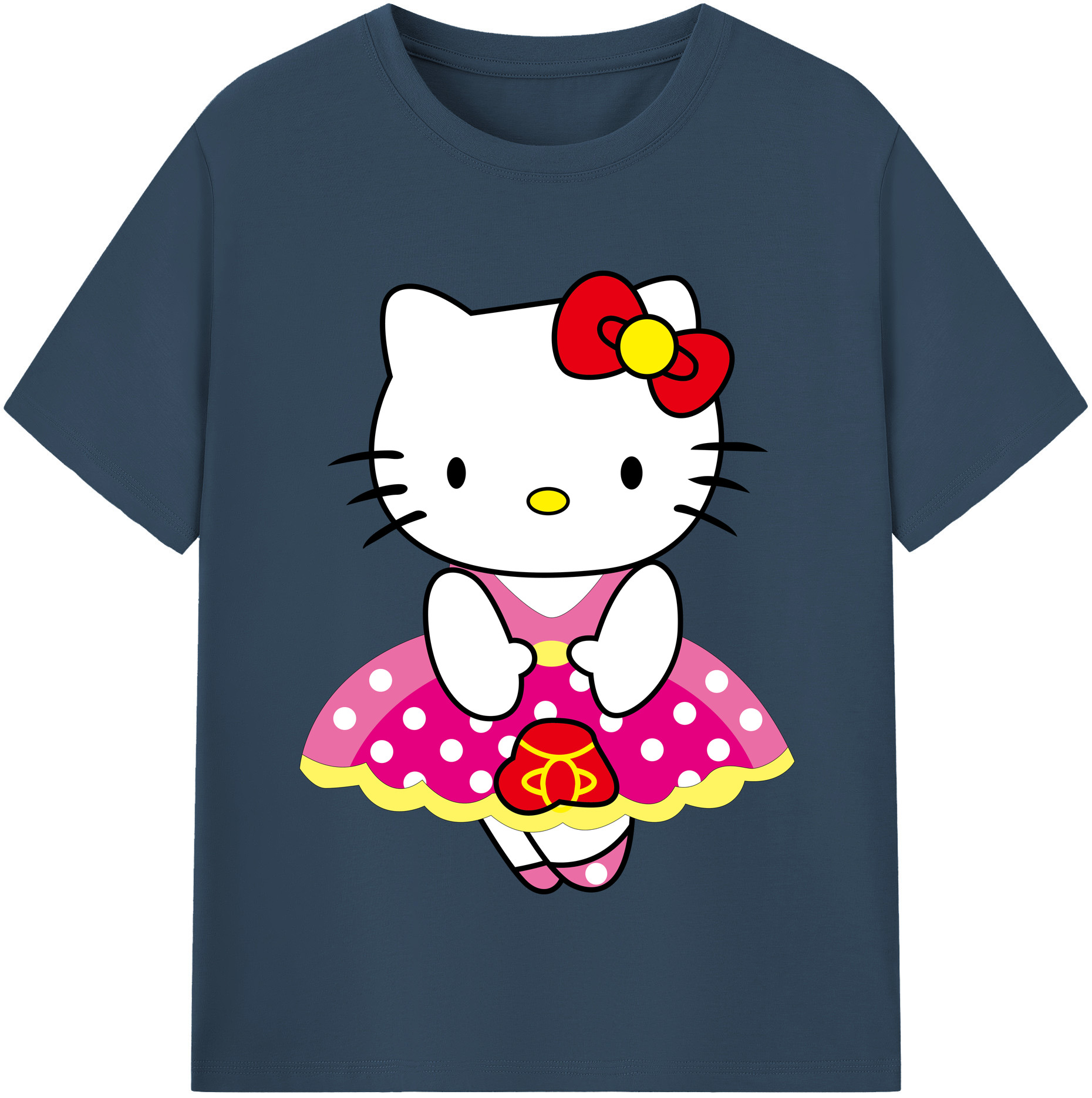 （画像用） Hello Kitty ハローキティ 綿100％半袖Tシャツ（フロントプリント）
