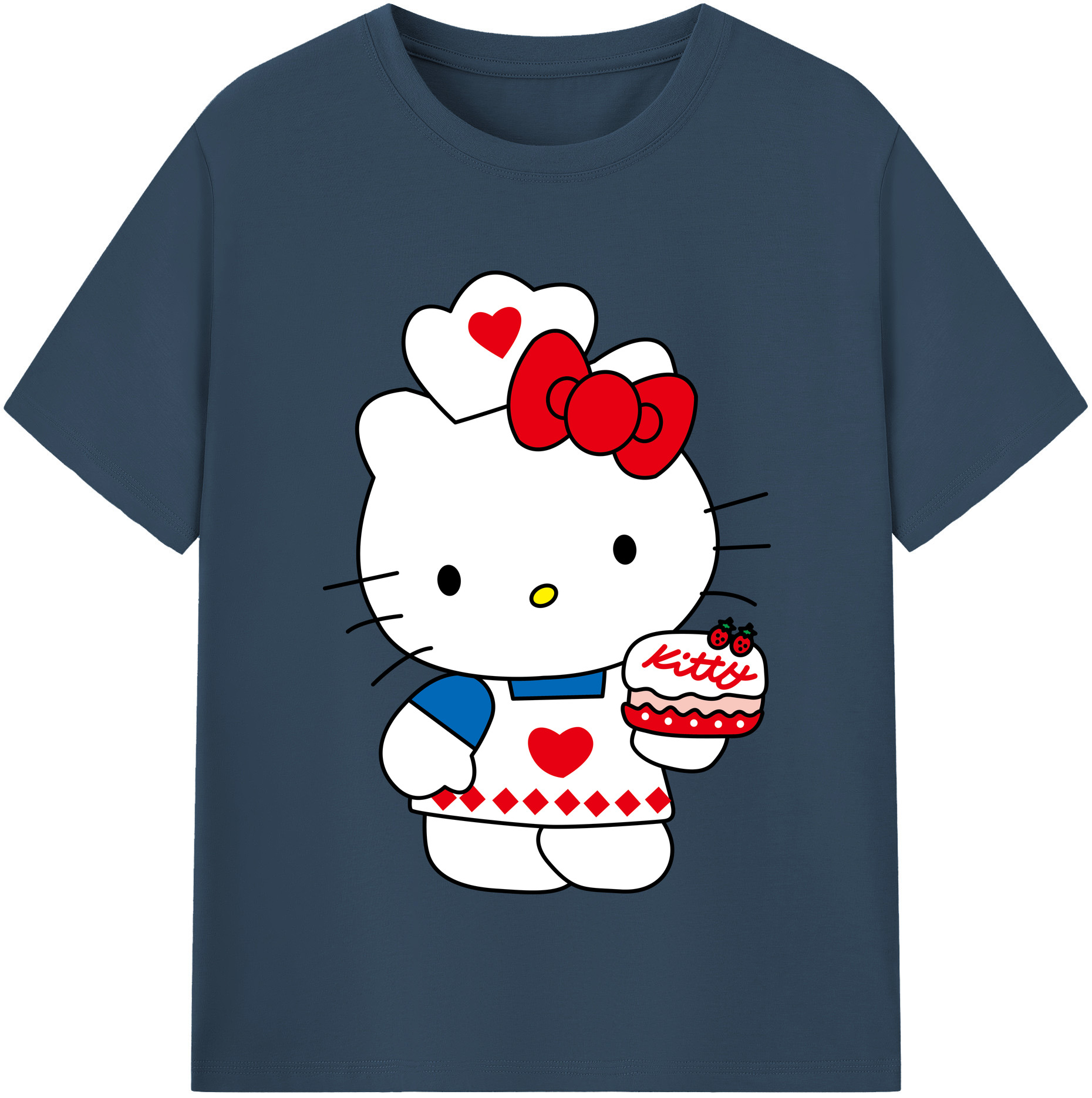 （画像用） Hello Kitty ハローキティ 綿100％半袖Tシャツ（フロントプリント）