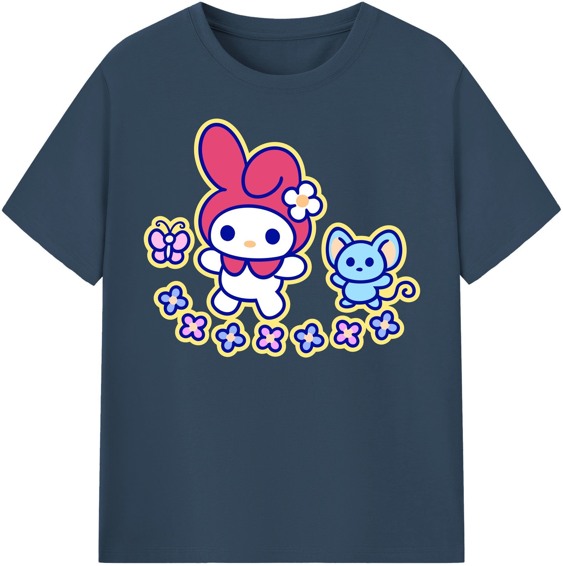 （画像用） Hello Kitty ハローキティ 綿100％半袖Tシャツ（フロントプリント）