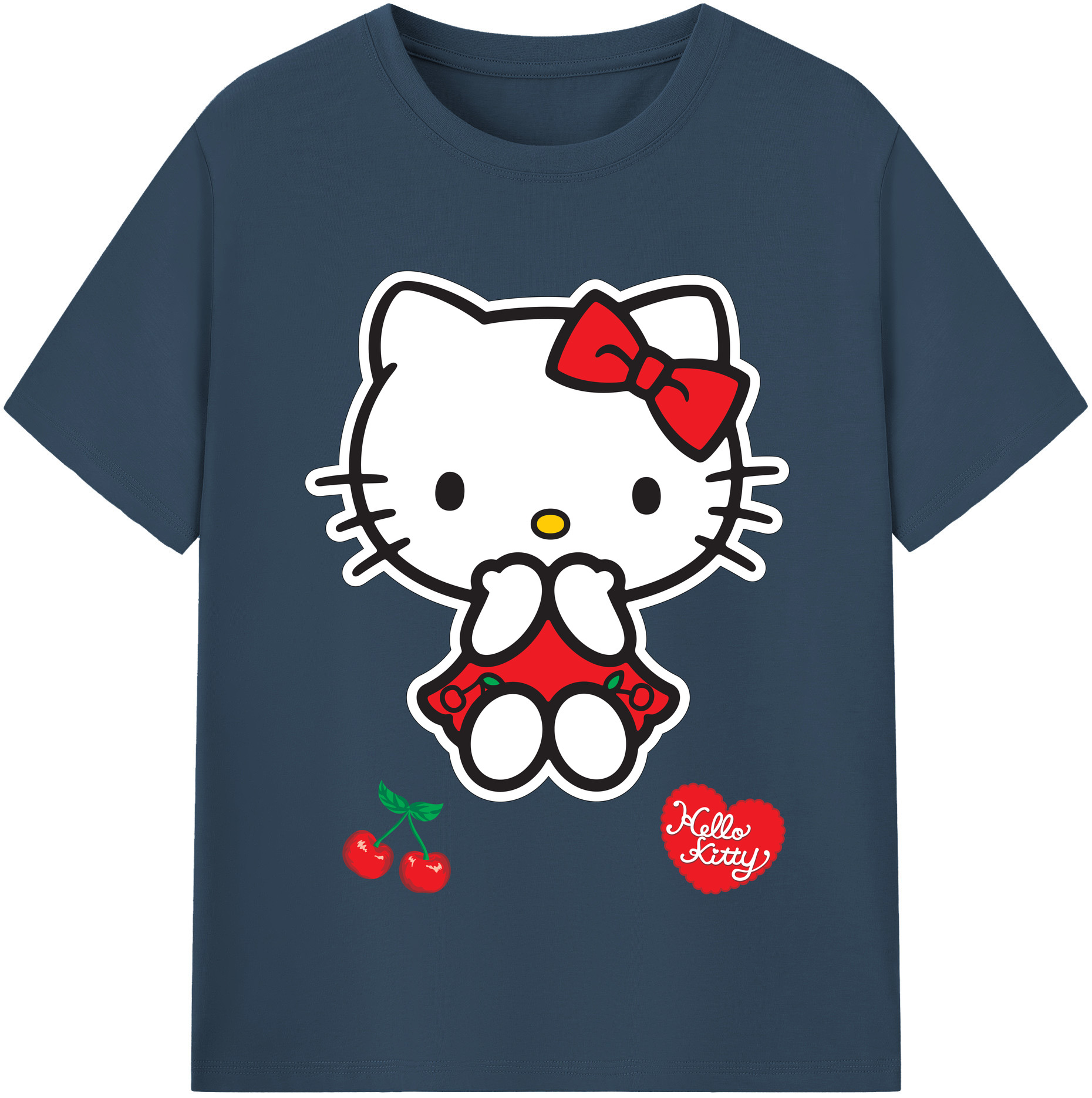 （画像用） Hello Kitty ハローキティ 綿100％半袖Tシャツ（フロントプリント）