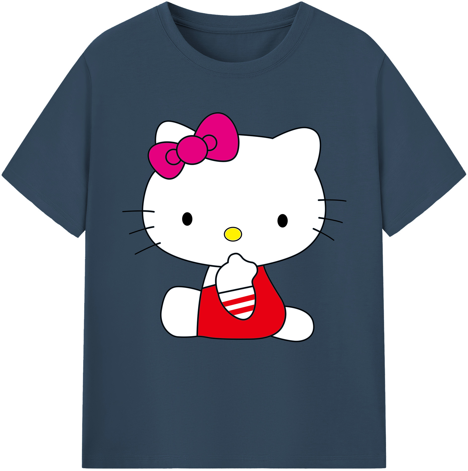 （画像用） Hello Kitty ハローキティ 綿100％半袖Tシャツ（フロントプリント）